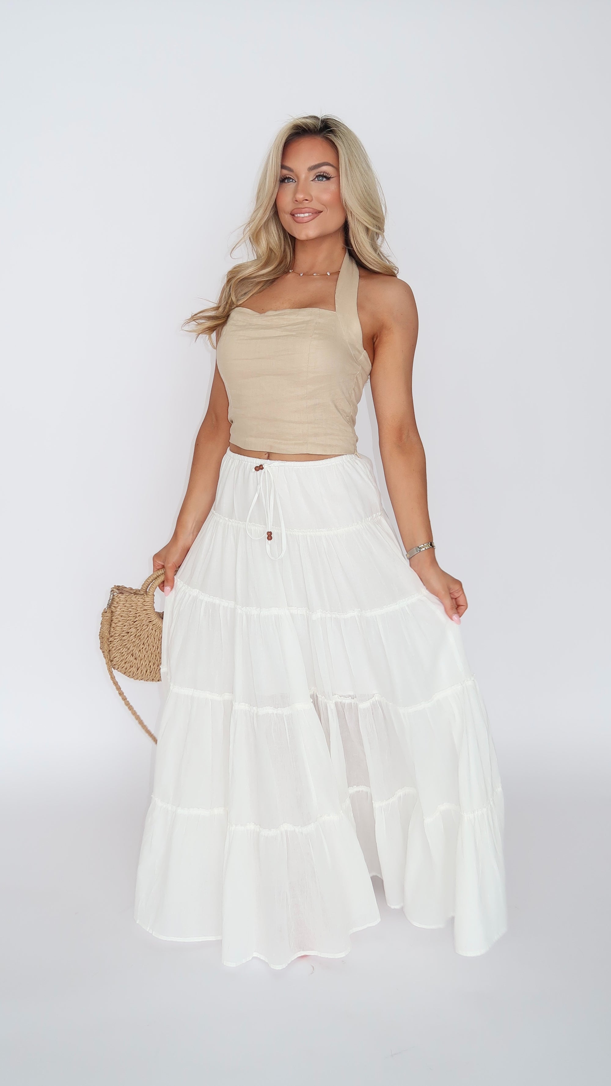 CLASSIC TIERED MAXI SKIRT