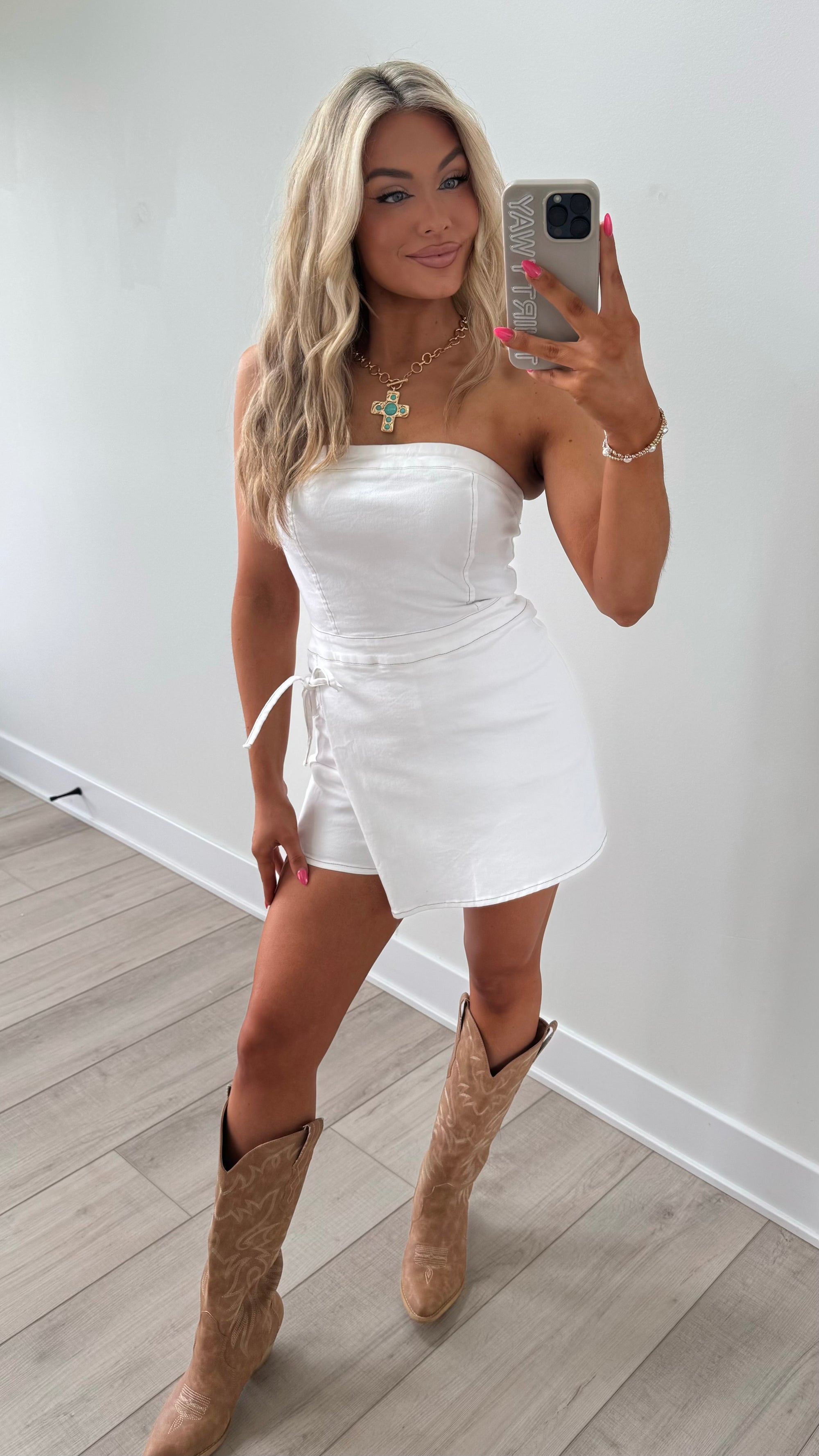 JAGGER WHITE DENIM ROMPER