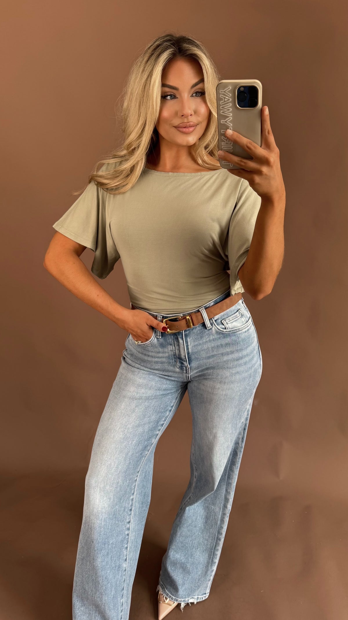 LANA SAGE GREEN TIE BACK TOP