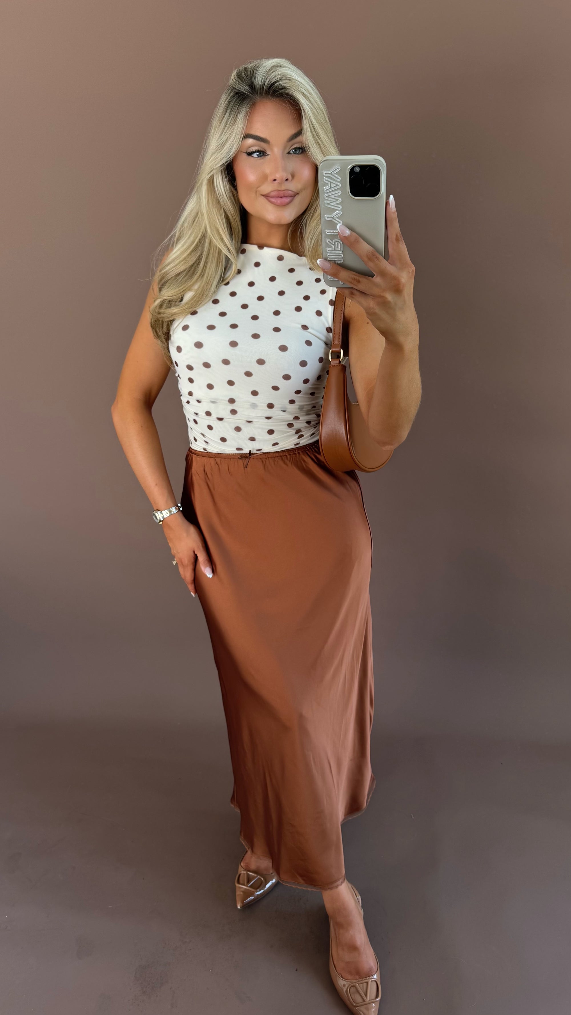 RUST MAXI SKIRT