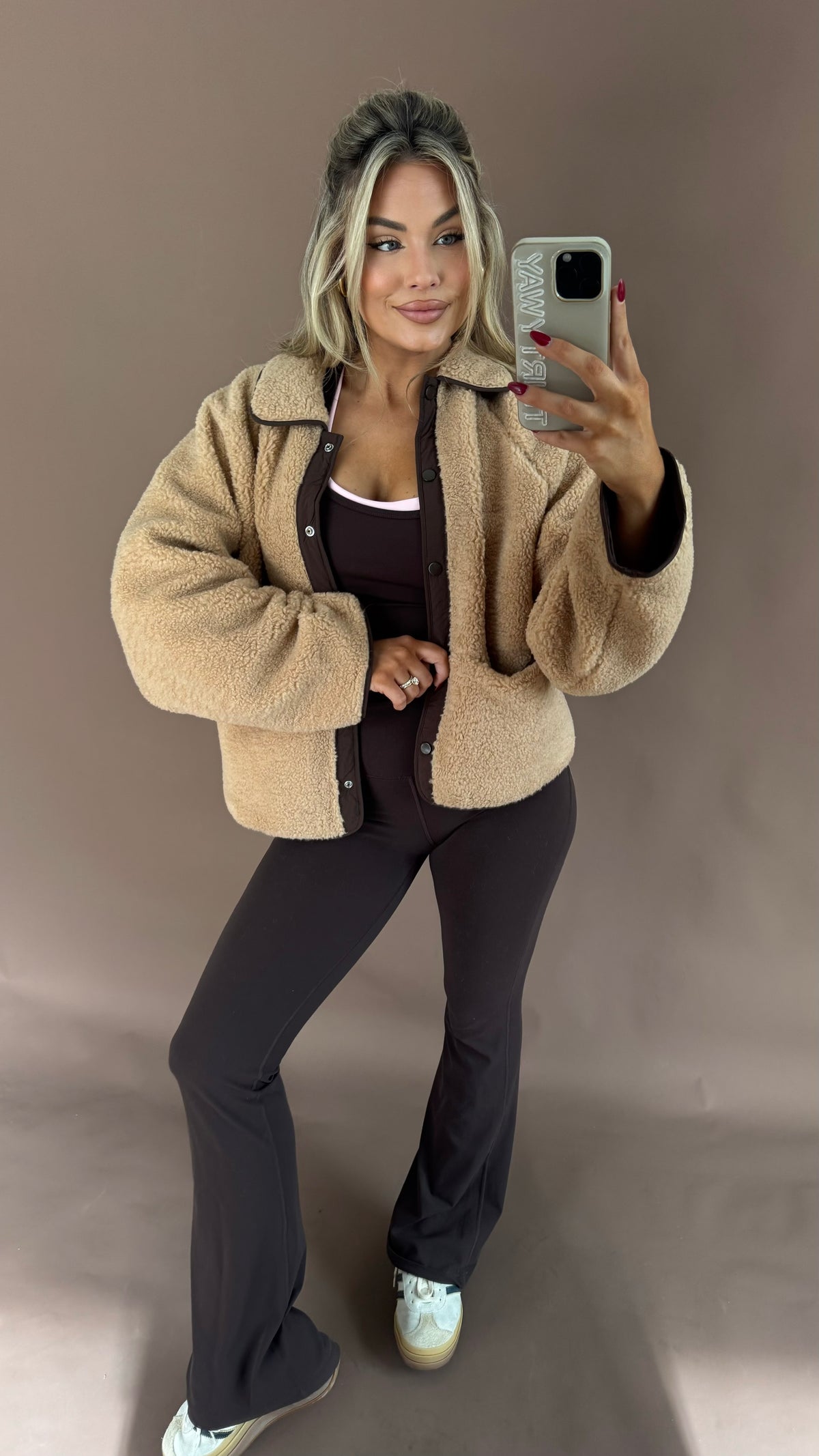 REVERSIBLE TEDDY JACKET CAMEL