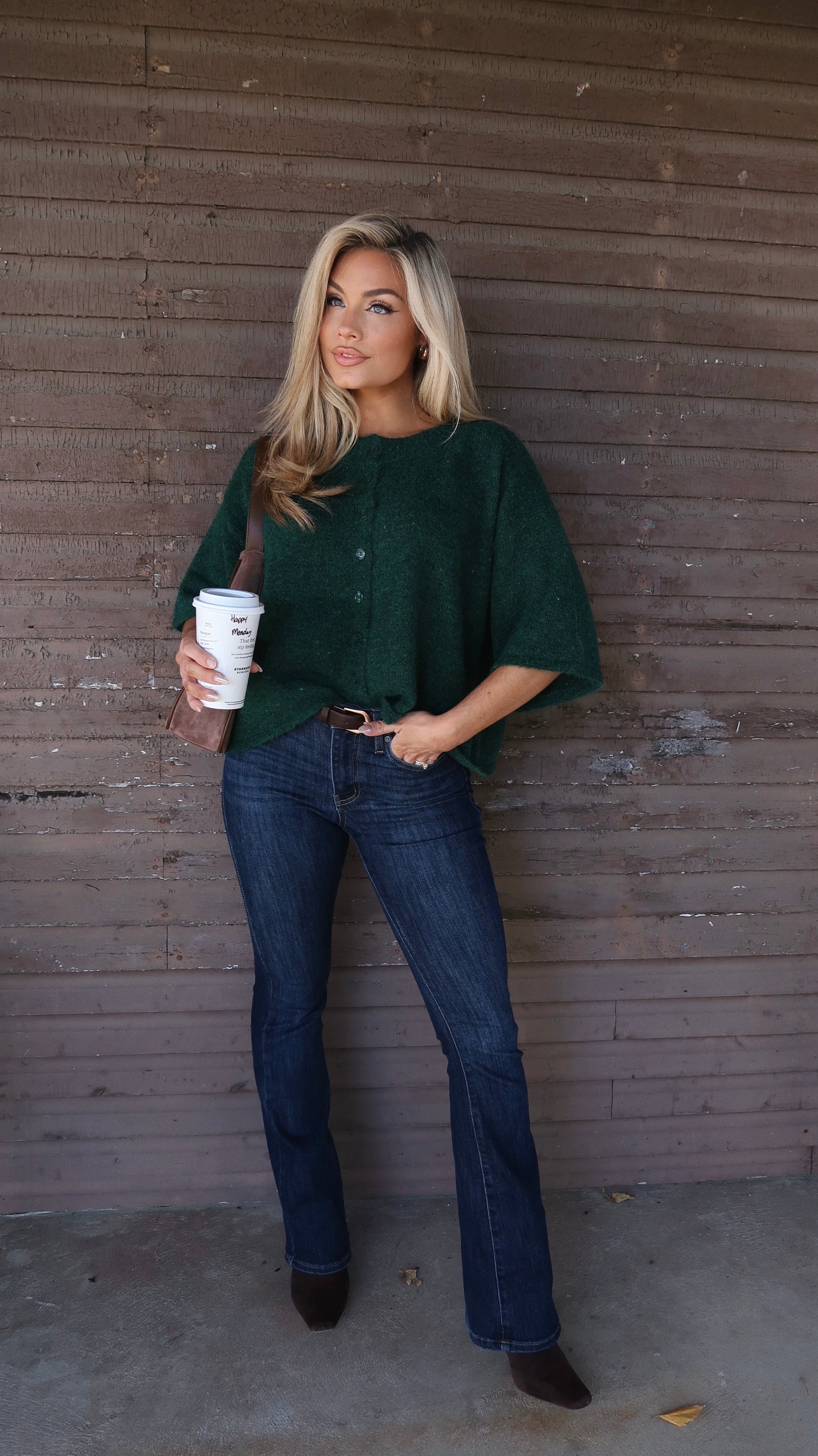 SUNDAY BEST CARDIGAN HUNTER GREEN