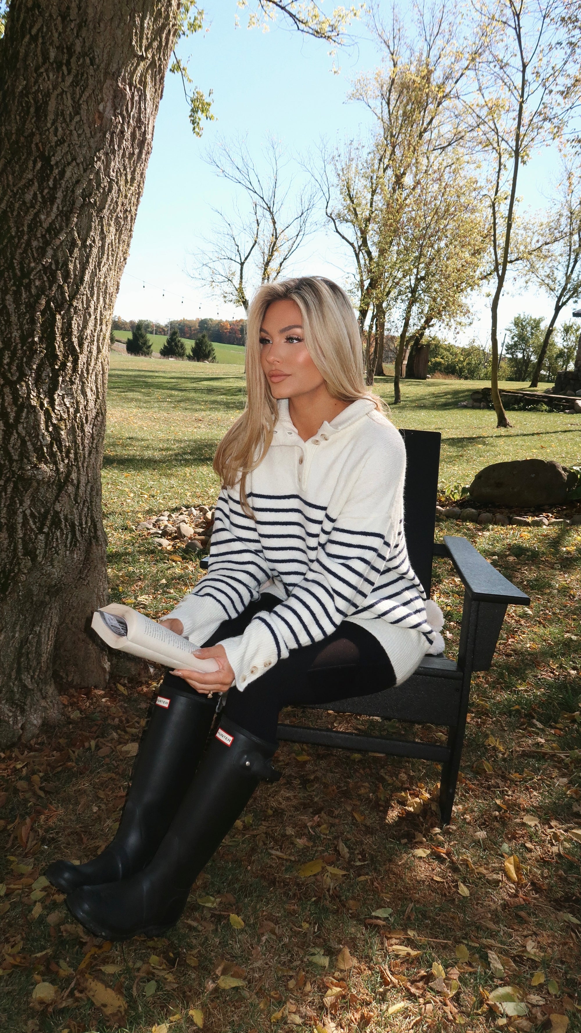 GROVE COLLARD PULLOVER STRIPED