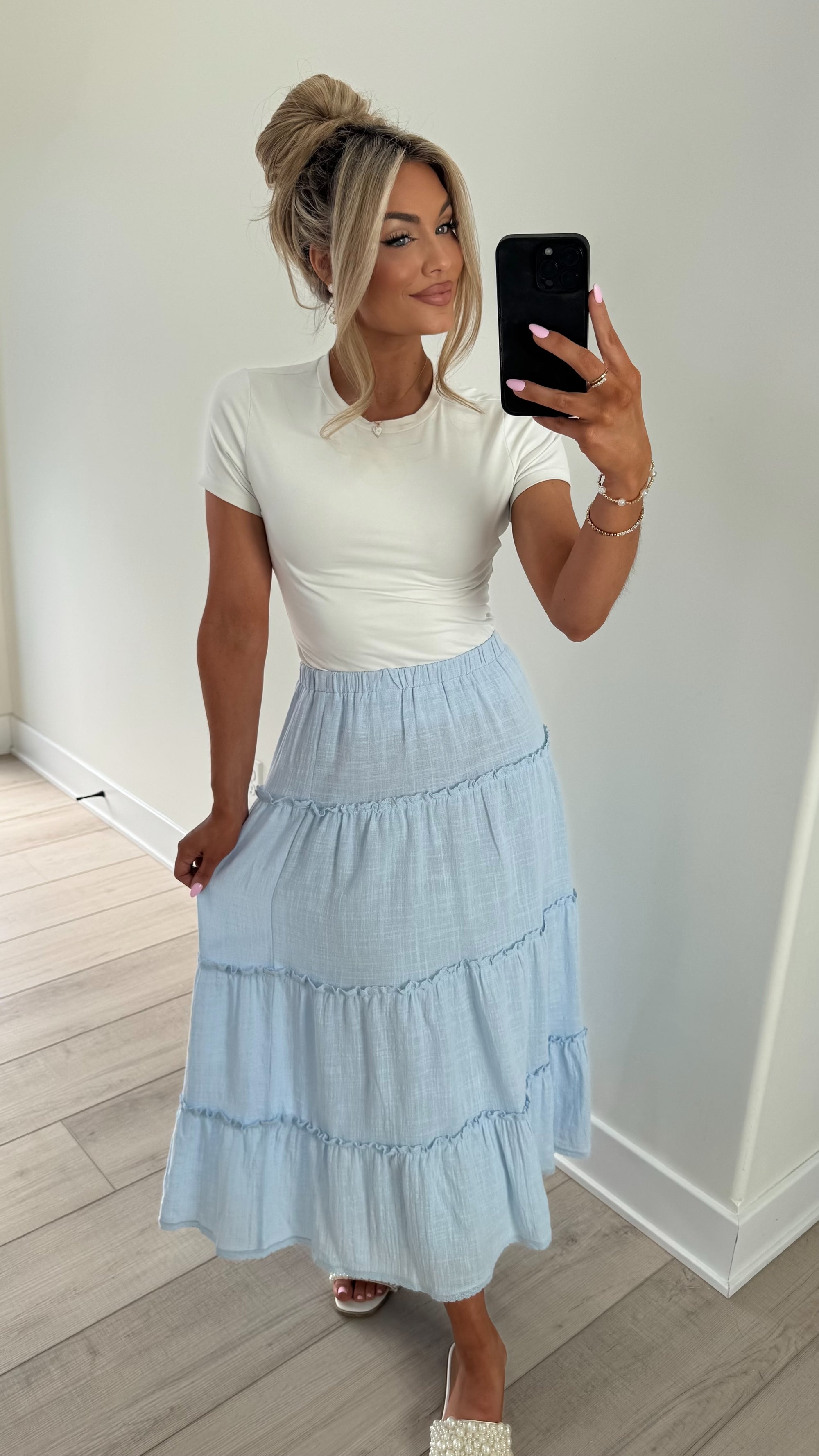 SHORESIDE BLUE MAXI SKIRT