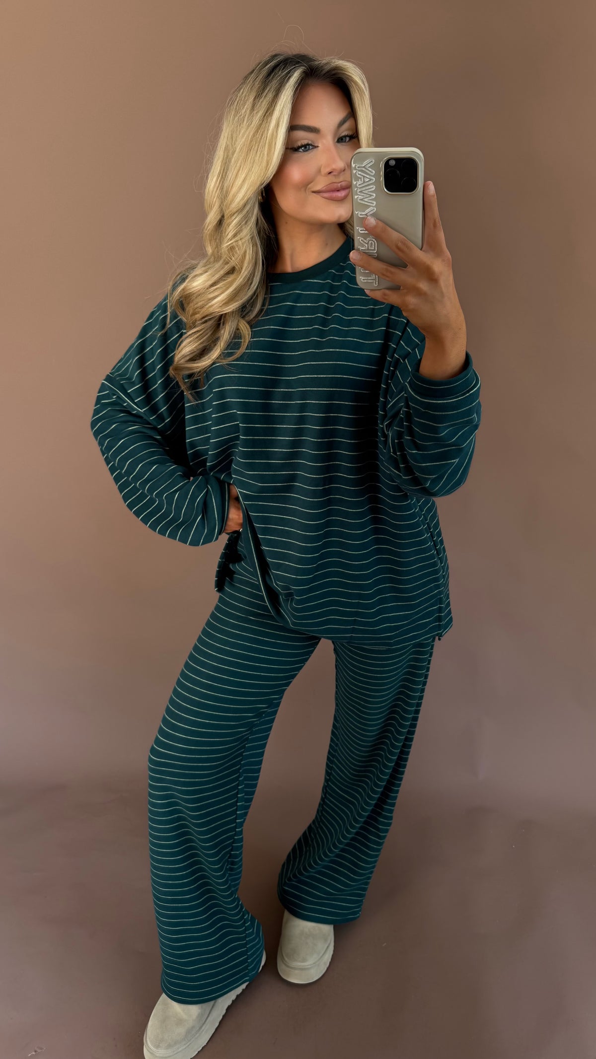 CABIN FEVER OVERSIZED FLEECE TOP HUNTER GREEN
