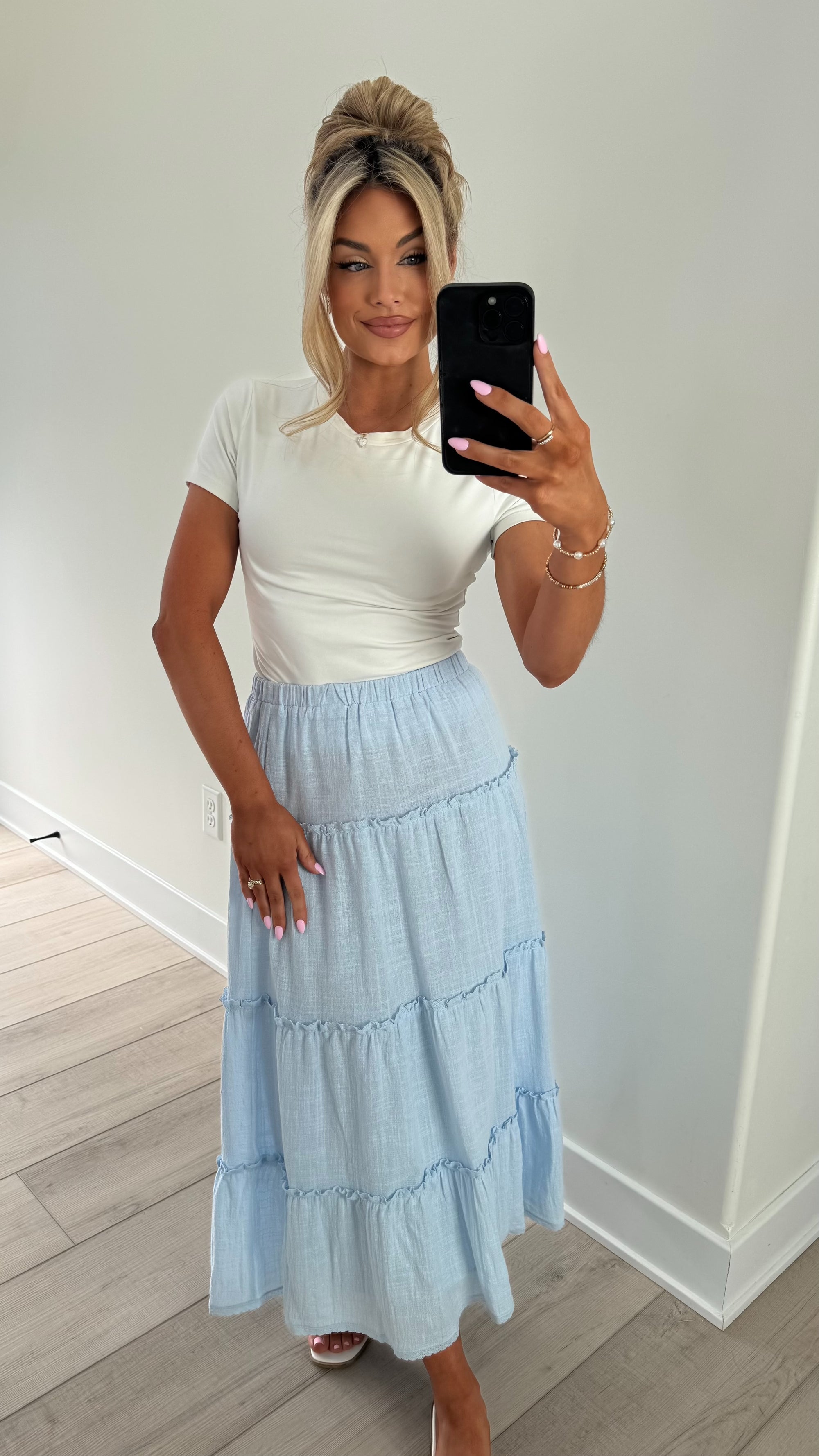 SHORESIDE BLUE MAXI SKIRT