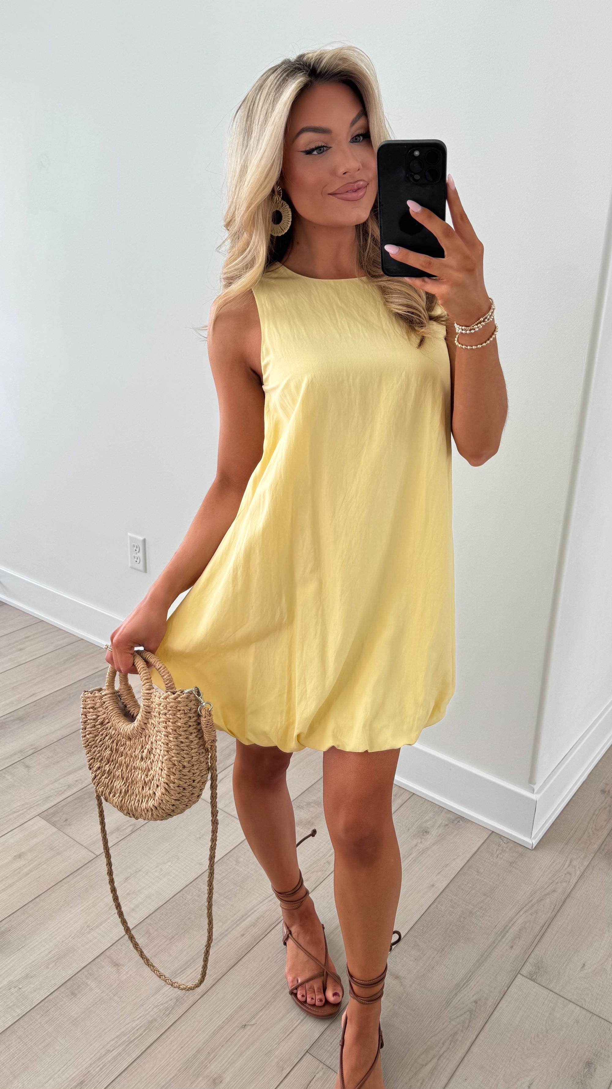 SUNRAY BUBBLE DRESS YELLOW
