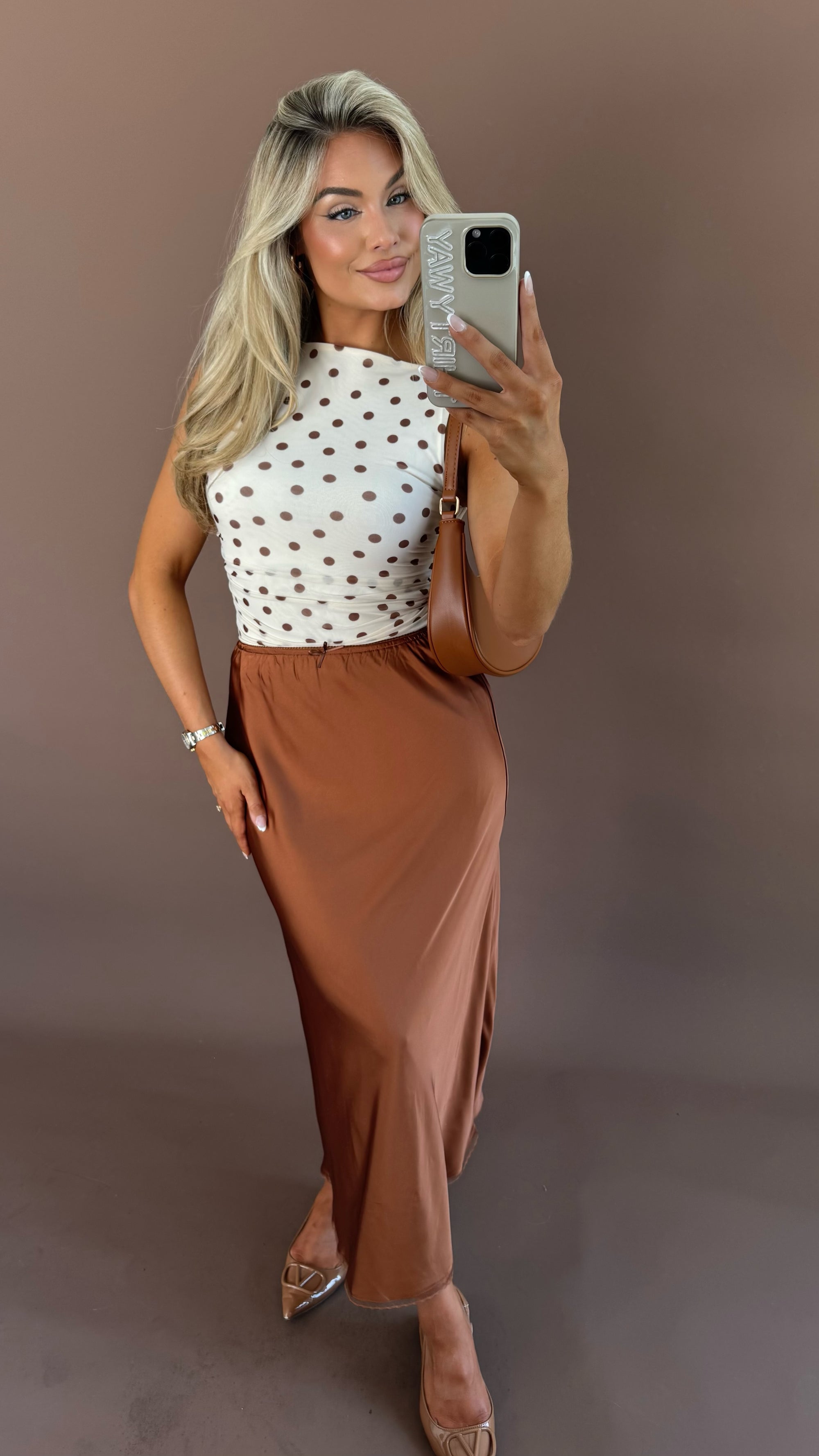RUST MAXI SKIRT