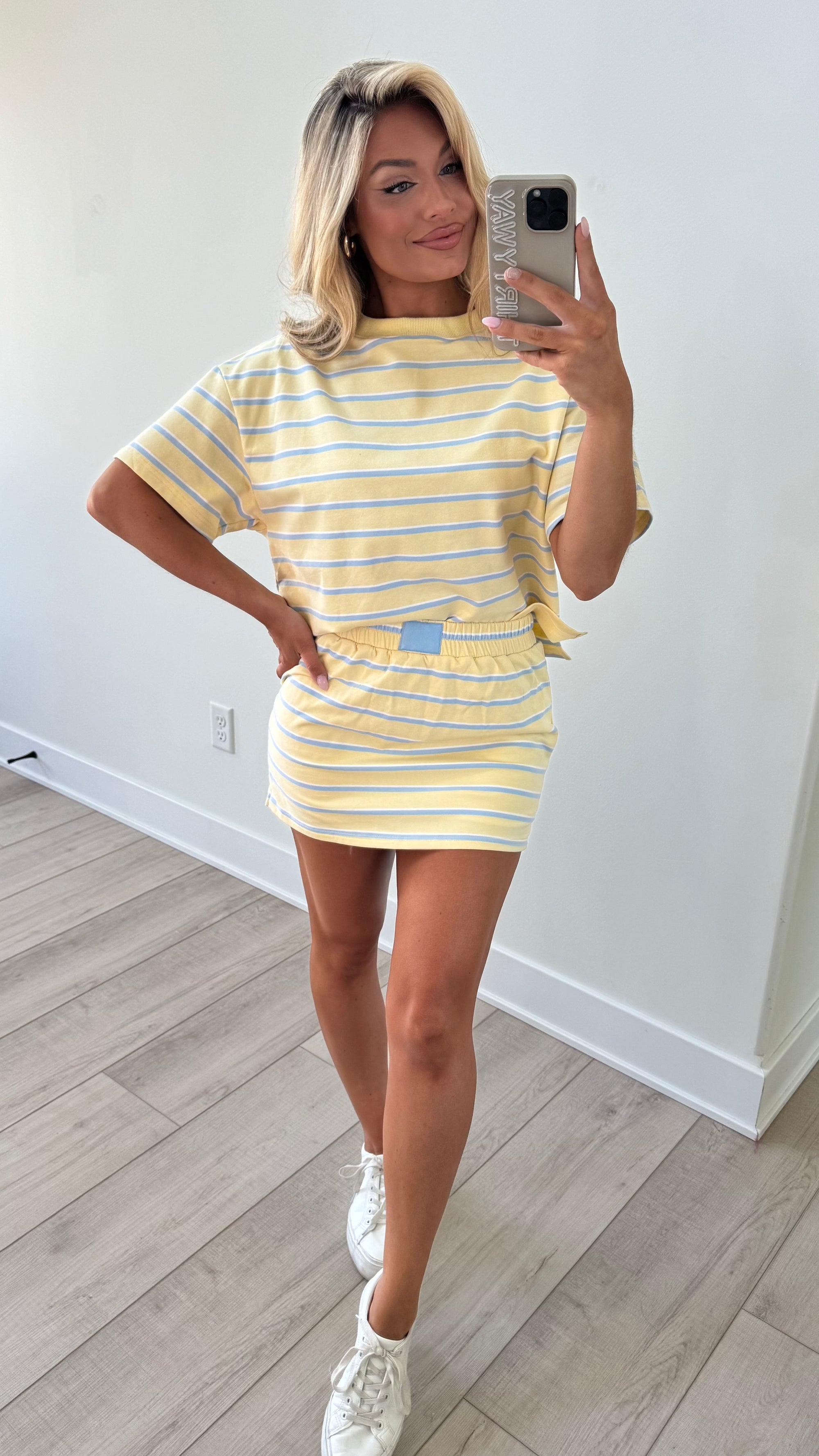 DOCKSIDE STRIPED SKORT SET YELLOW