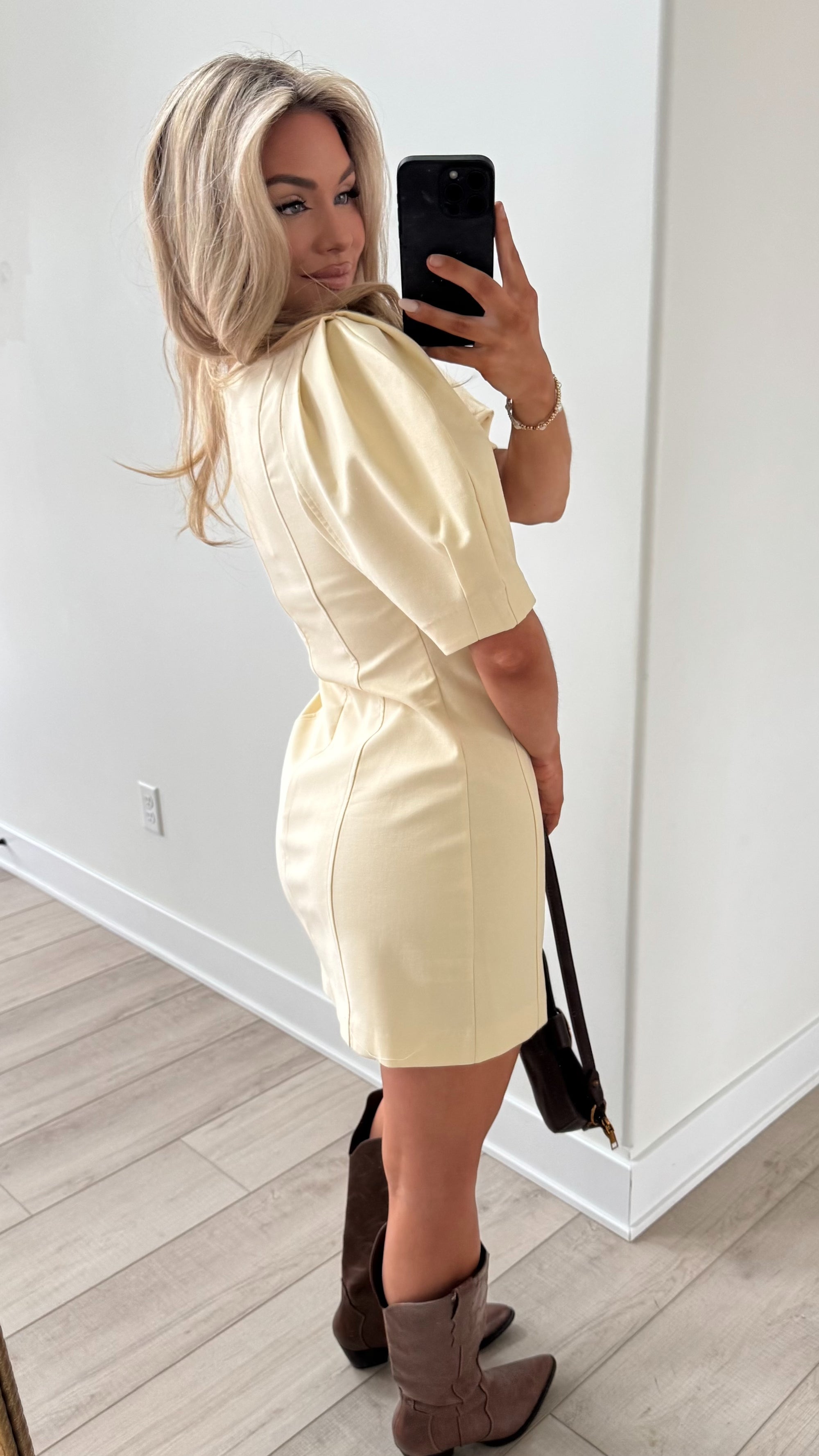 MABLE DENIM DRESS BUTTER