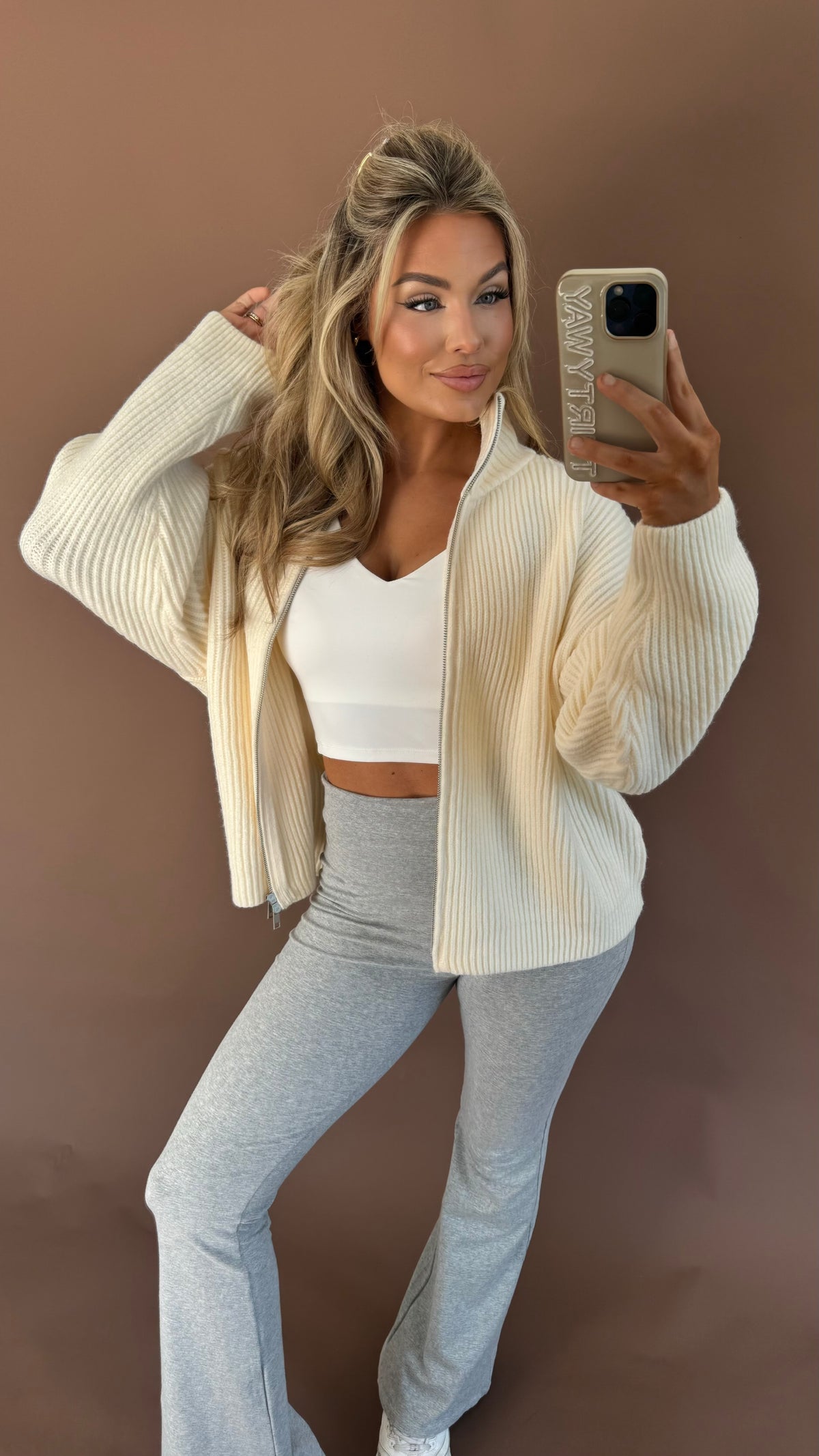 TATUM ZIP UP CREAM