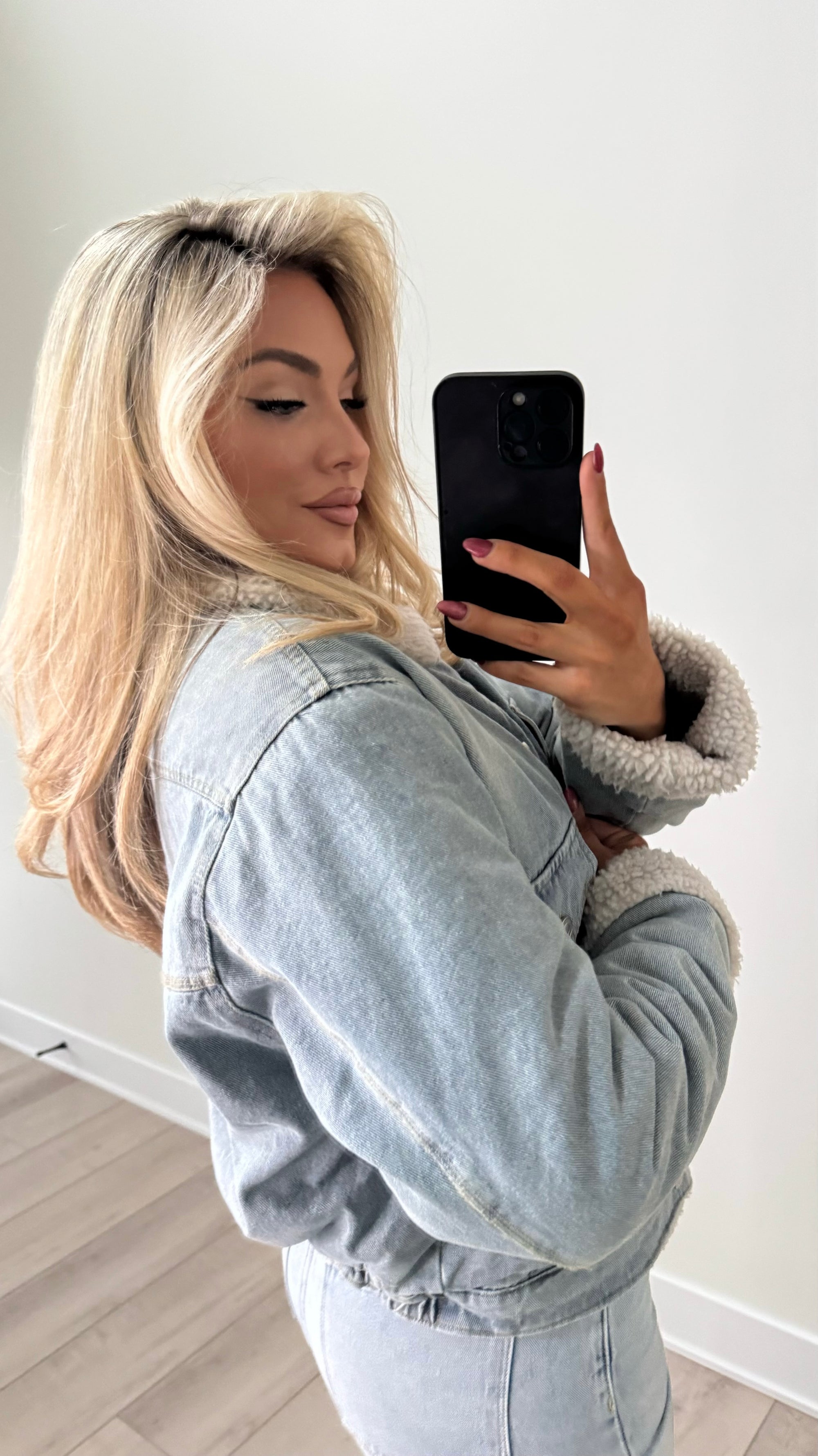 ESSENTIAL DENIM SHERPA JACKET