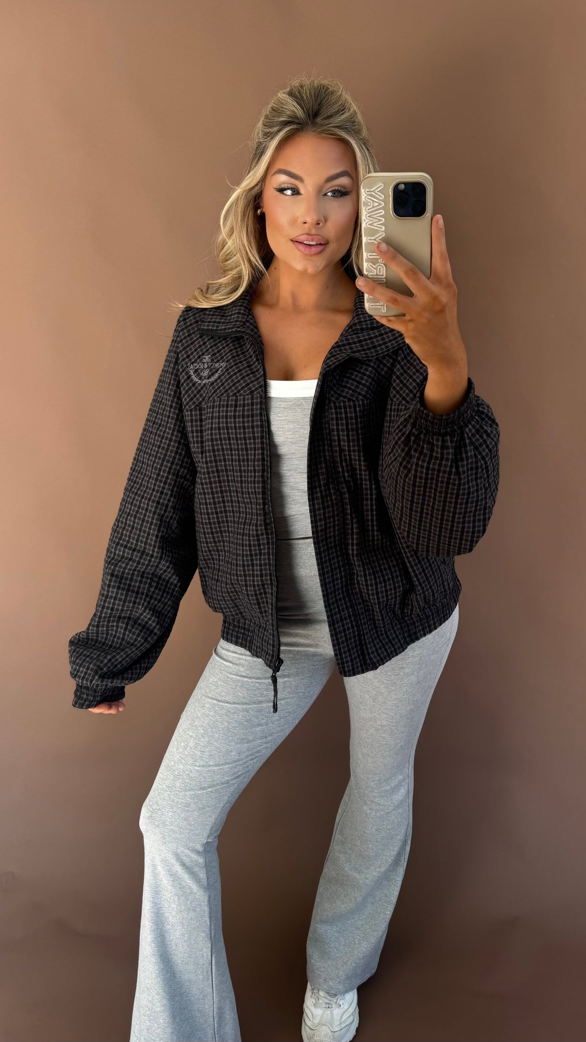 SPORTS CLUB PLAID WINDBREAKER