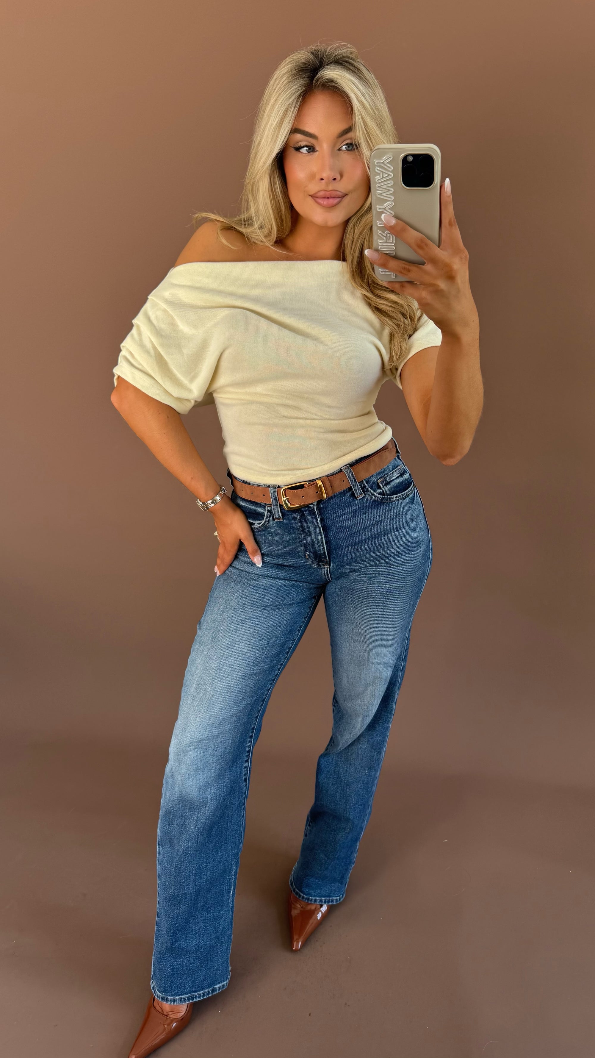UPTOWN OFF THE SHOULDER SWEATER