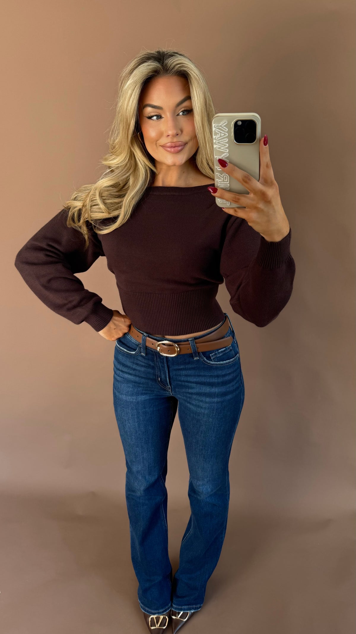 KENSINGTON DOLMAN SWEATER BROWN
