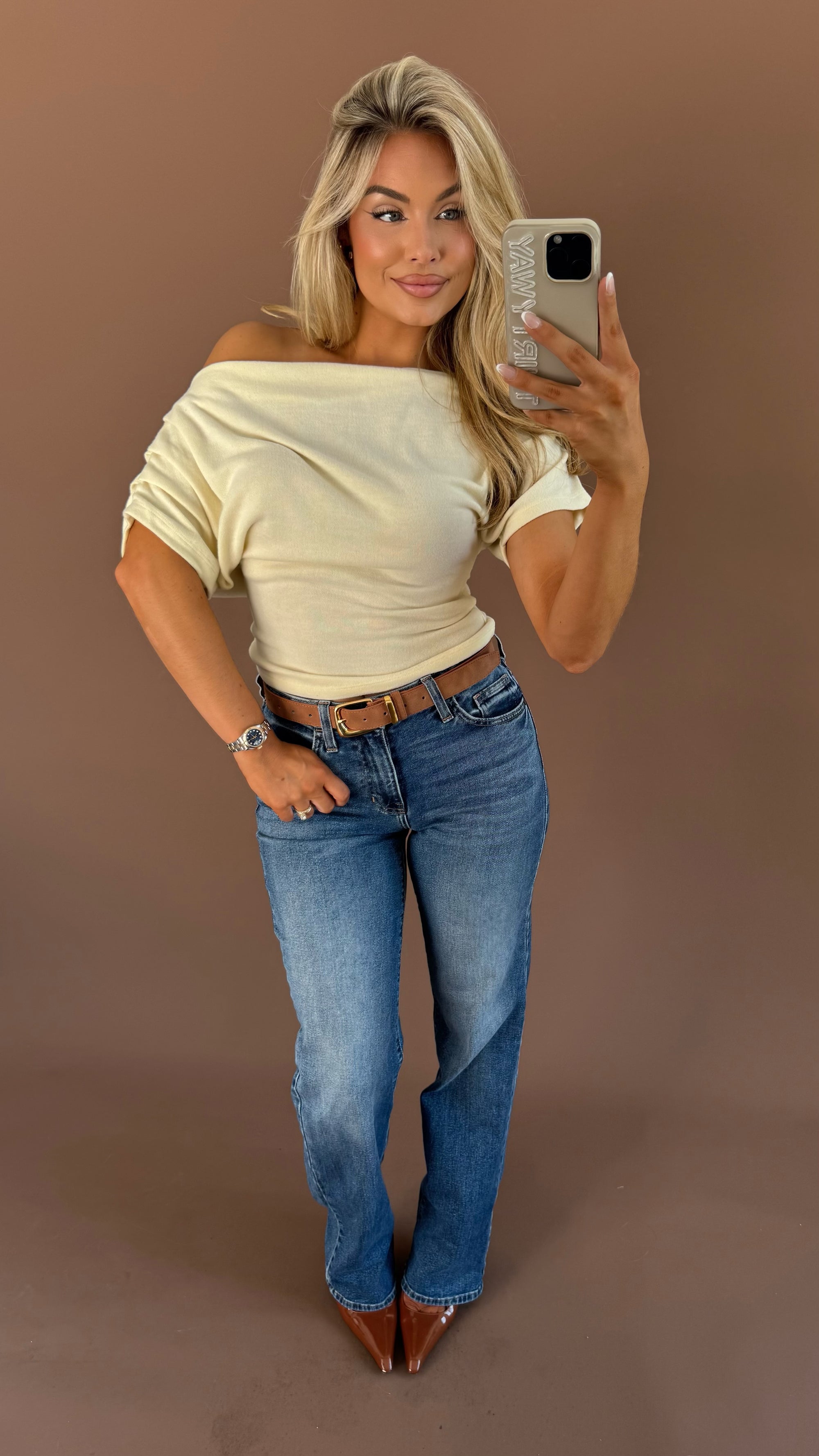 UPTOWN OFF THE SHOULDER SWEATER