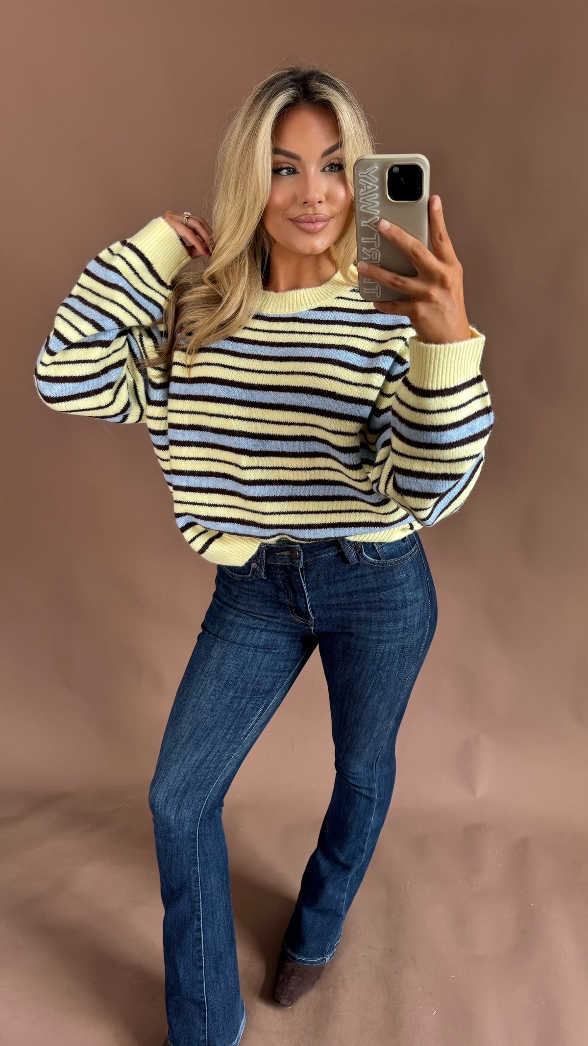 FALL BUTTER STRIPED SWEATER YELLOW