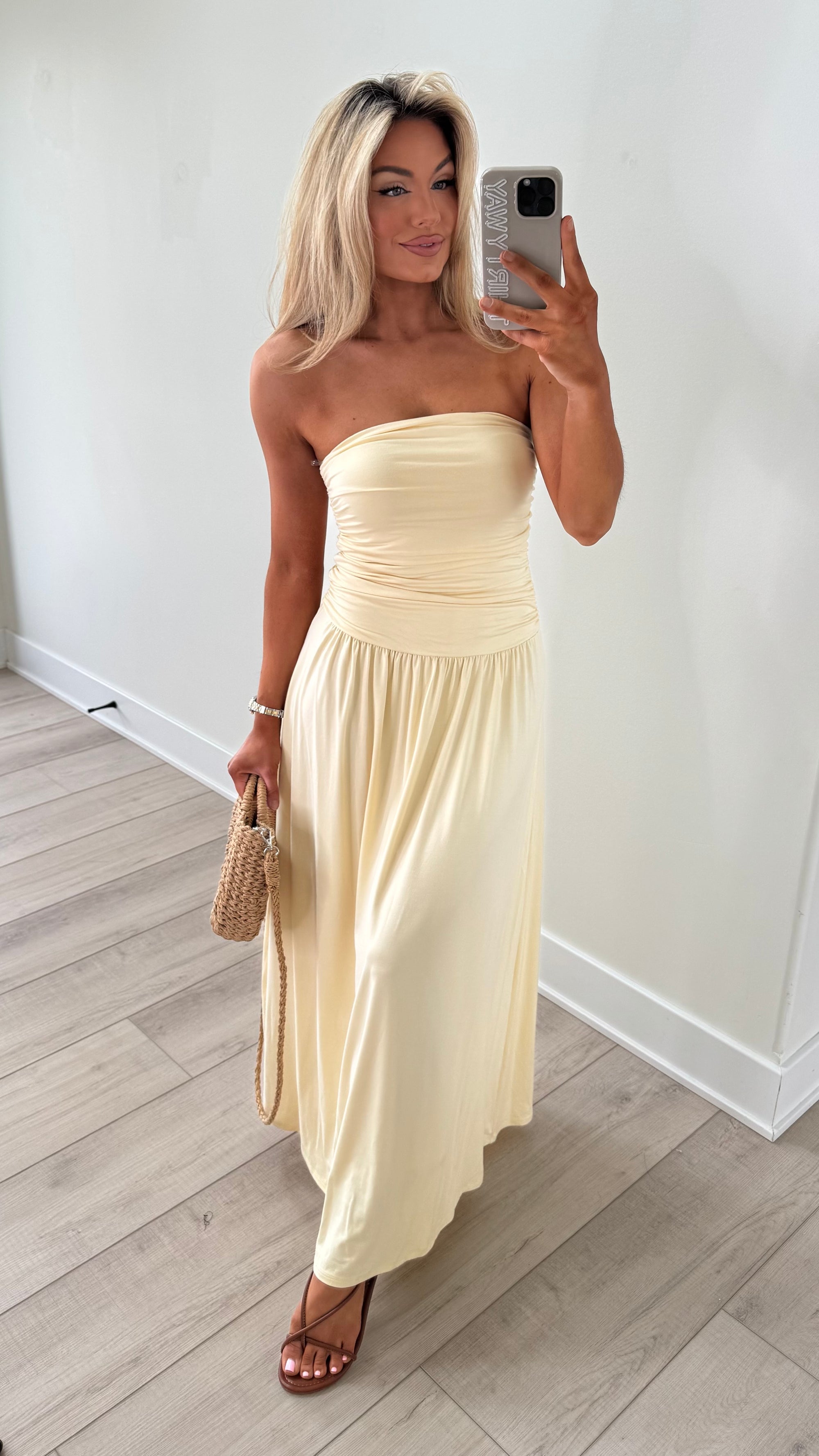 BUTTERCUP STRAPLESS MAXI DRESS