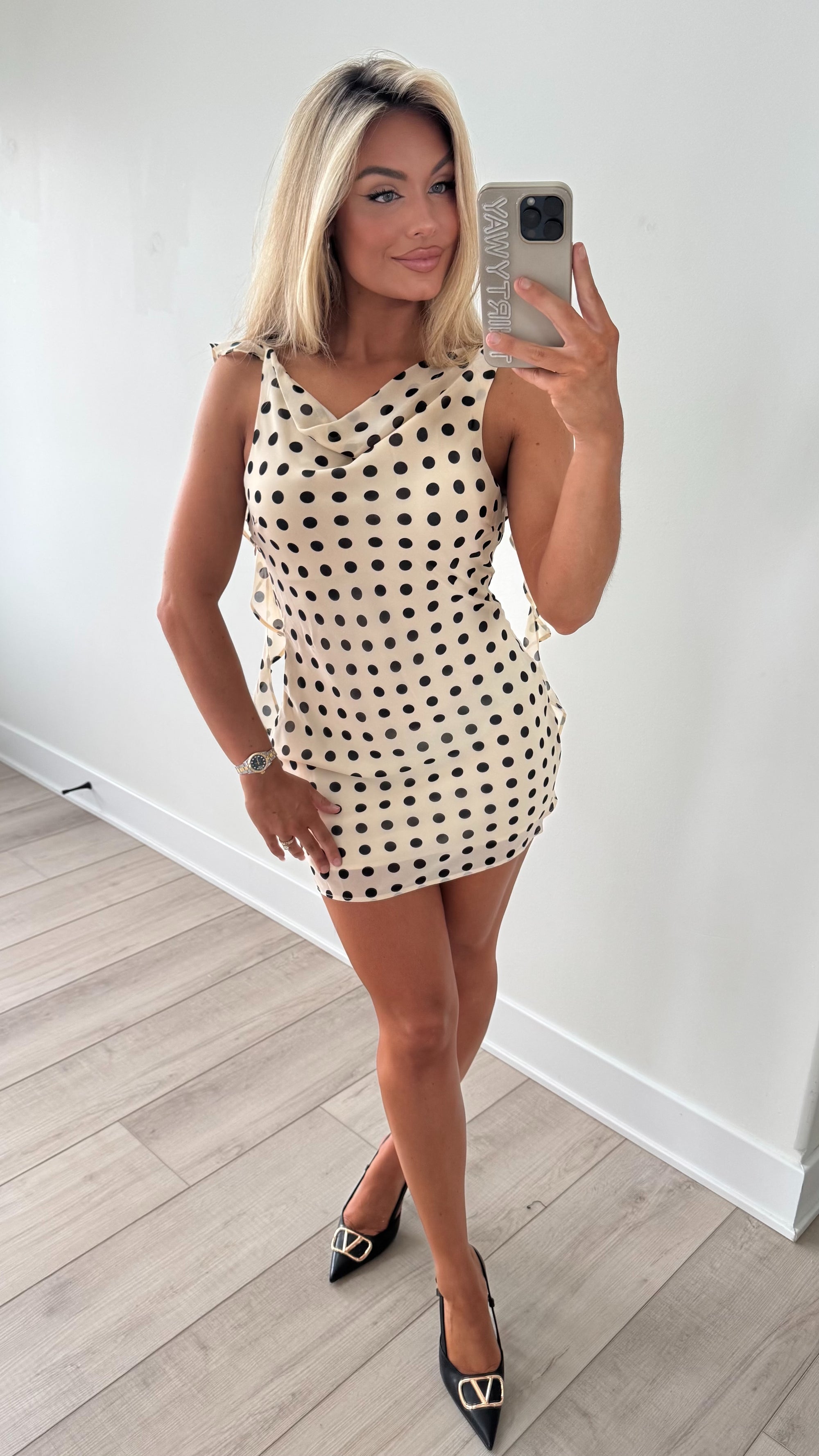 CHANTEL POLKA DOT MINI DRESS