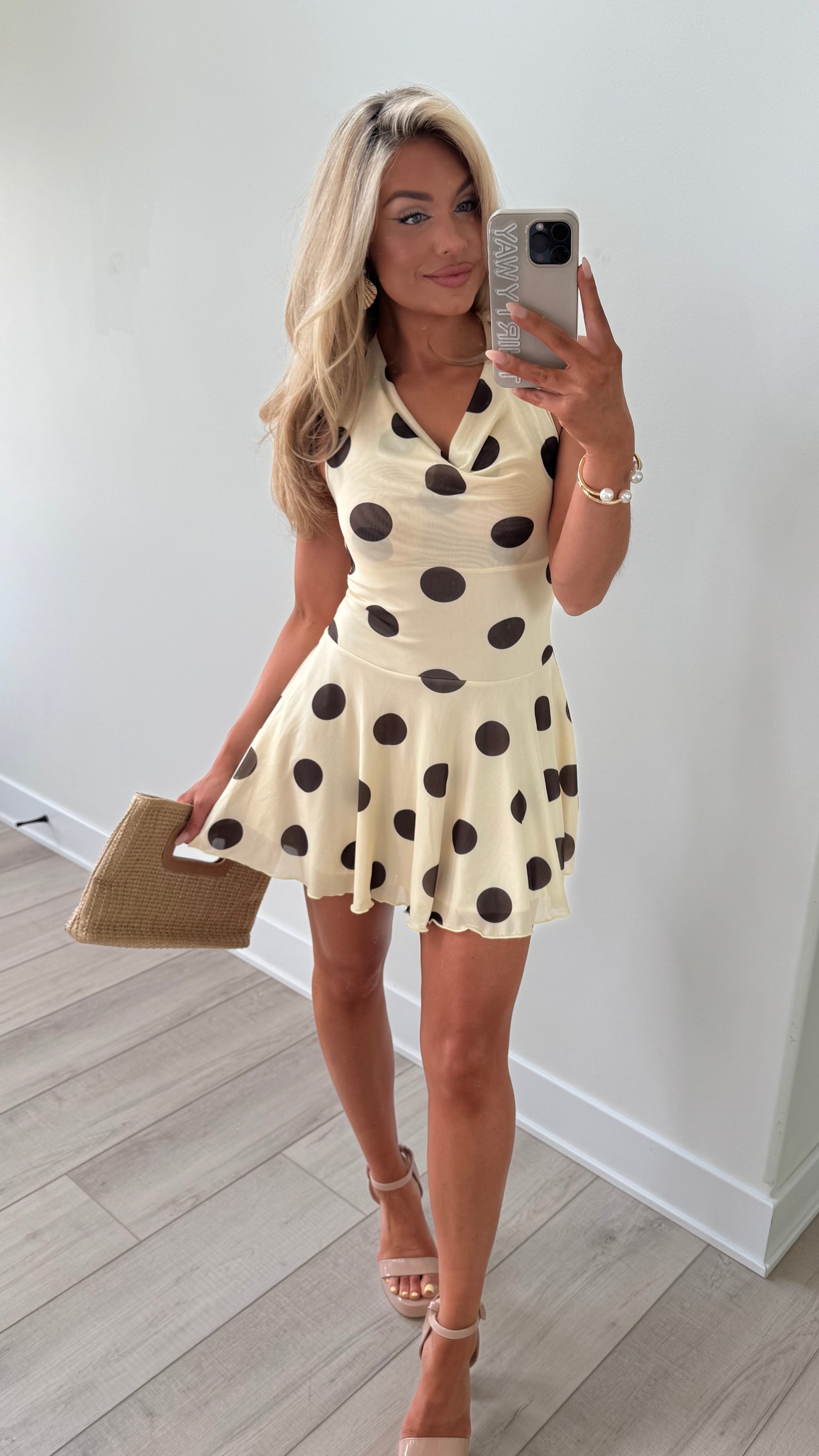 ISLAND HONEY POLKA DOT MINI DRESS