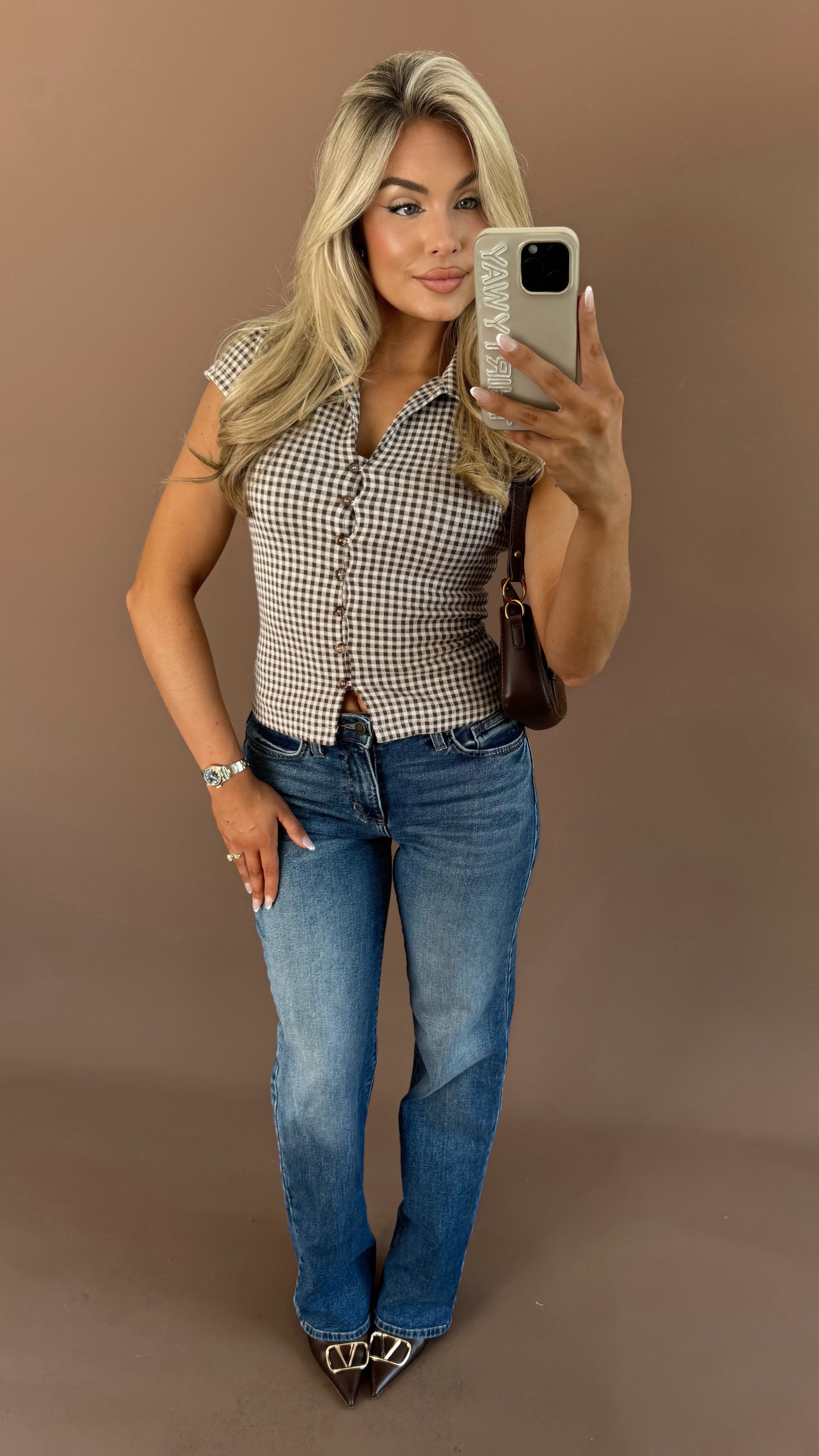 PARK AVENUE GINGHAM TOP