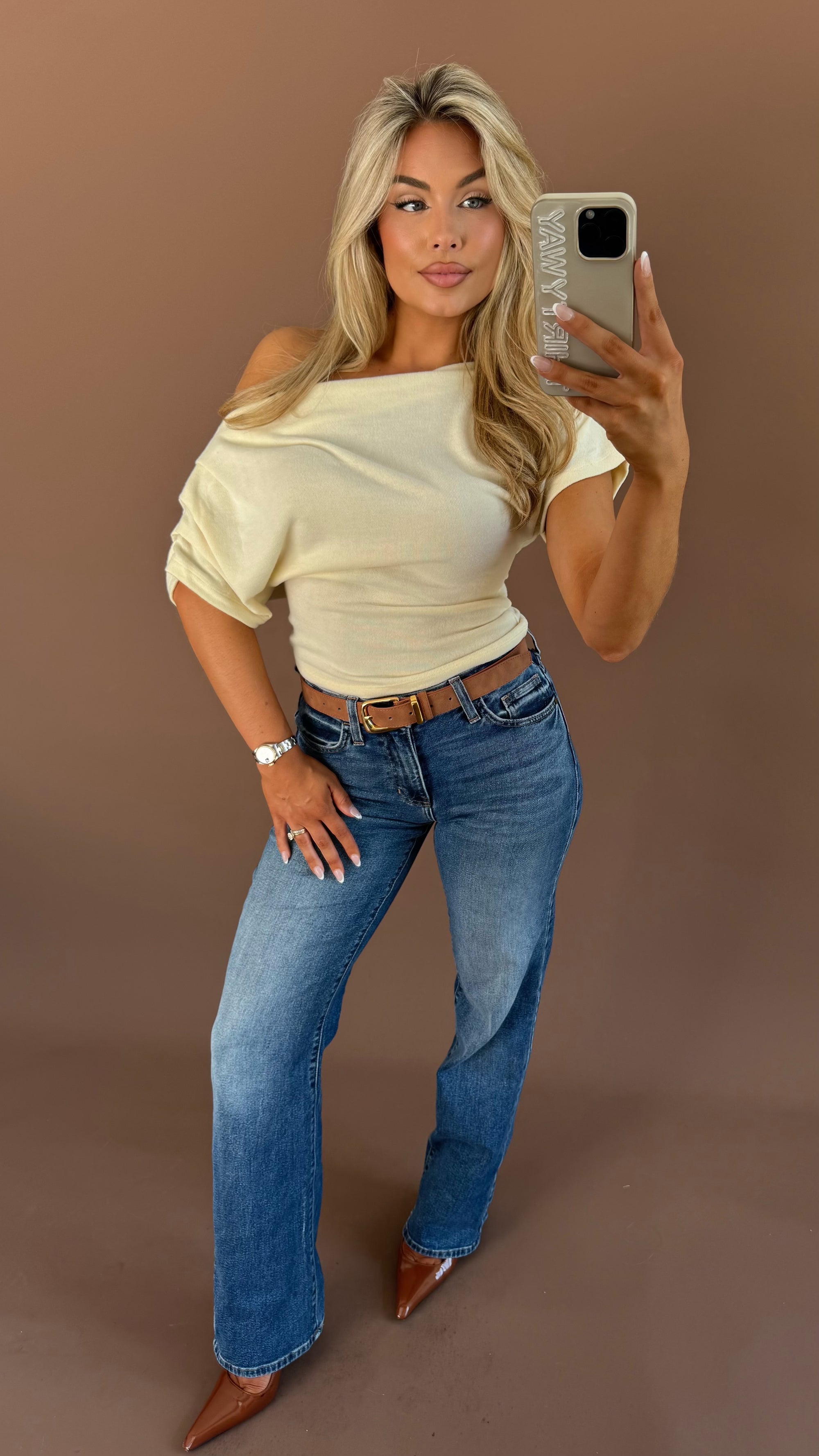 UPTOWN OFF THE SHOULDER SWEATER