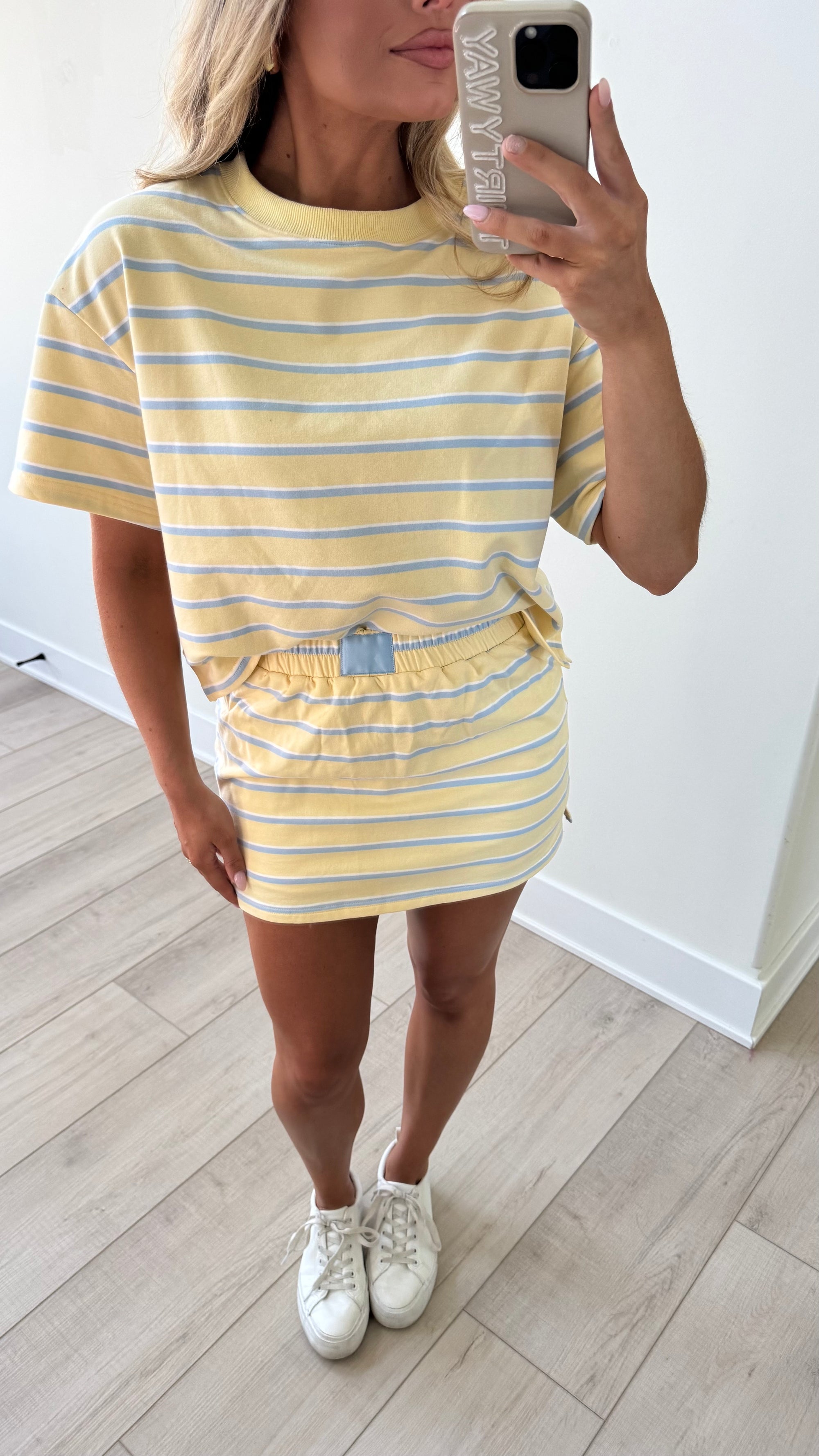 DOCKSIDE STRIPED SKORT SET YELLOW