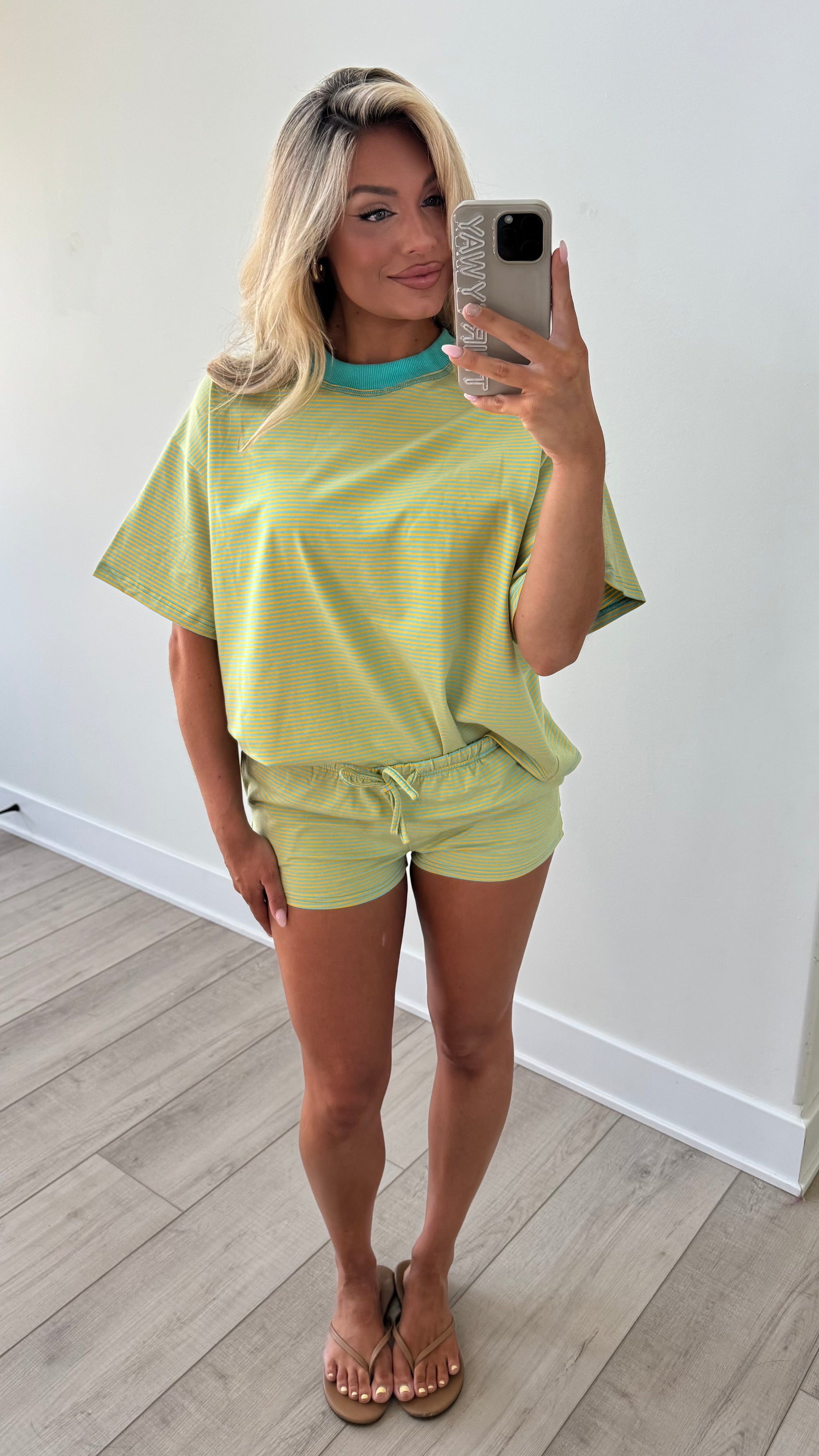 SEA GLASS MICRO SHORT STRIPED SET