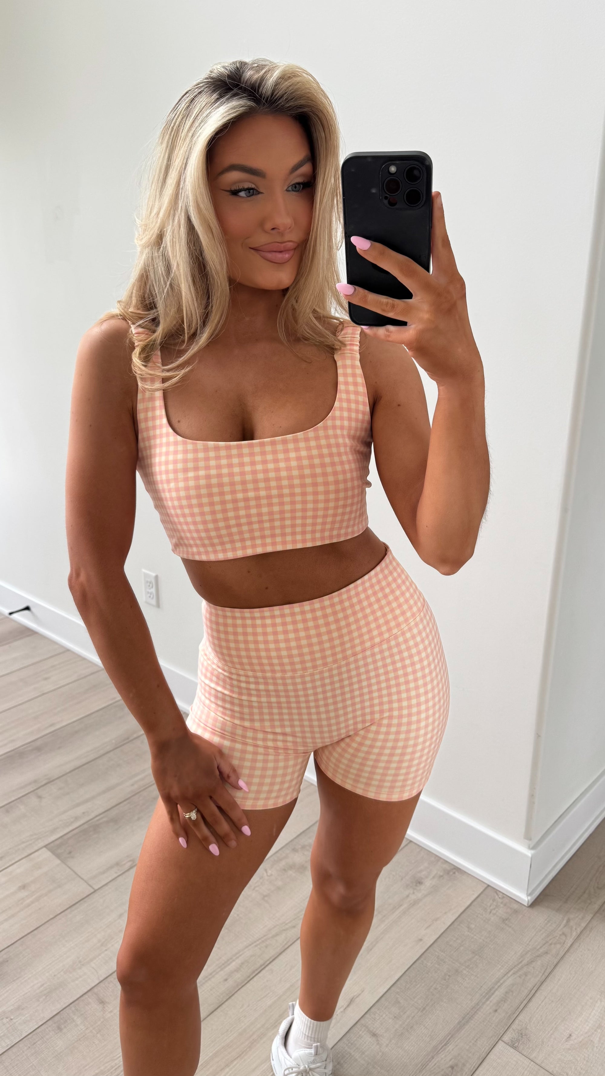 SORBET GINGHAM SPORTS TOP LEMON/ORANGE