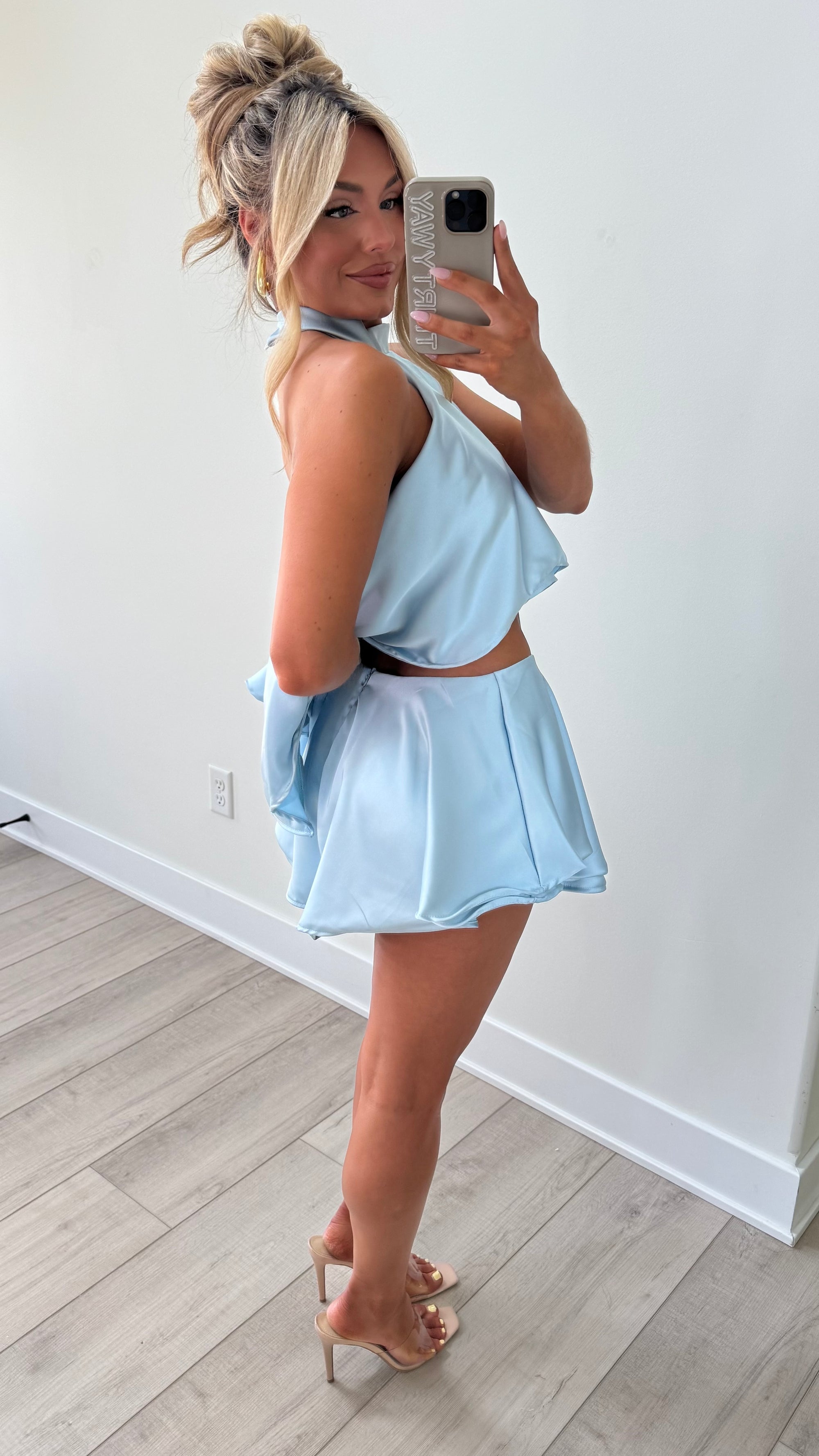 MIKA SATIN SILK SET BLUE