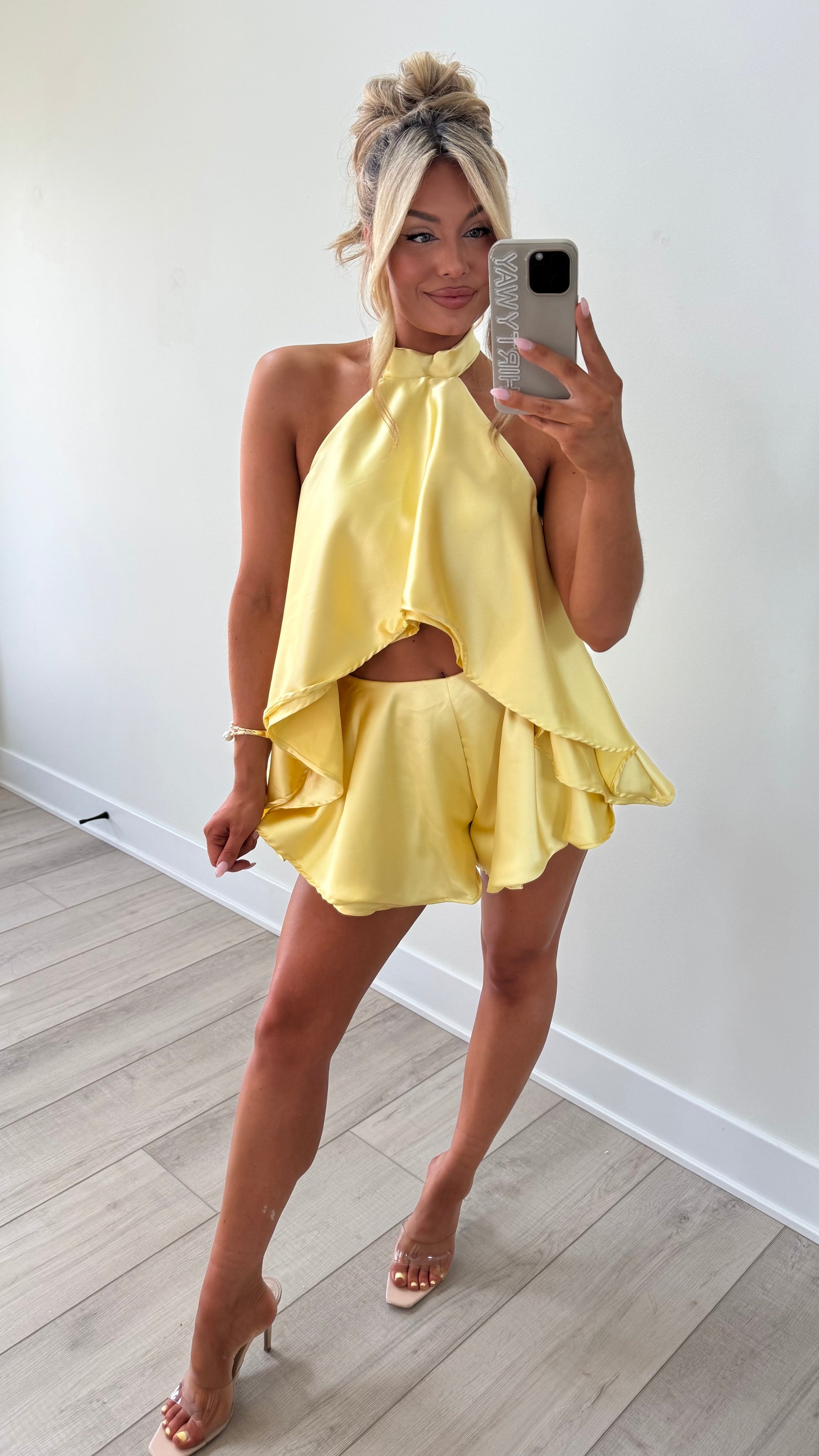 MIKA SATIN SILK SET YELLOW