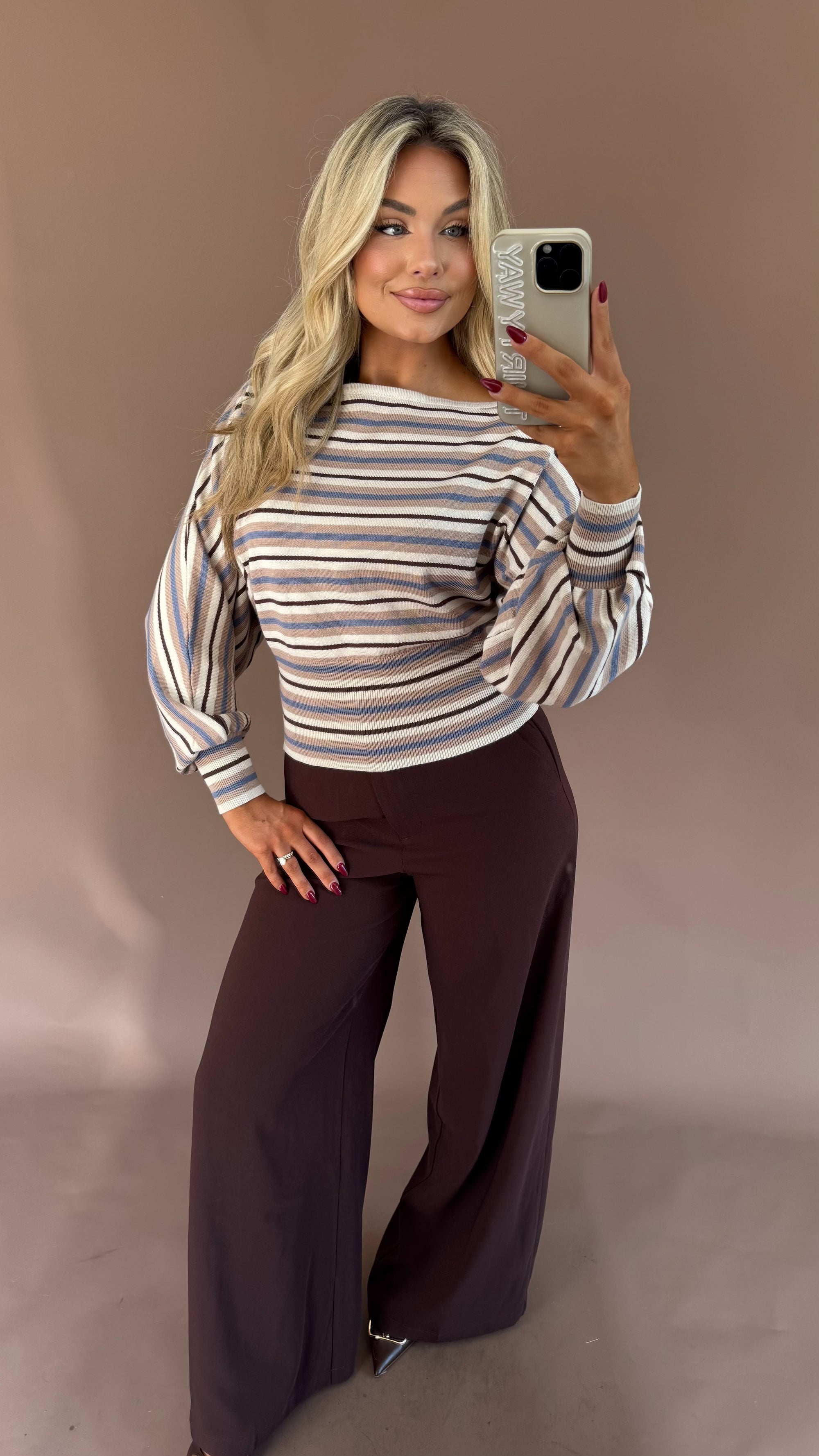FALL HUES DOLMAN SWEATER BROWN