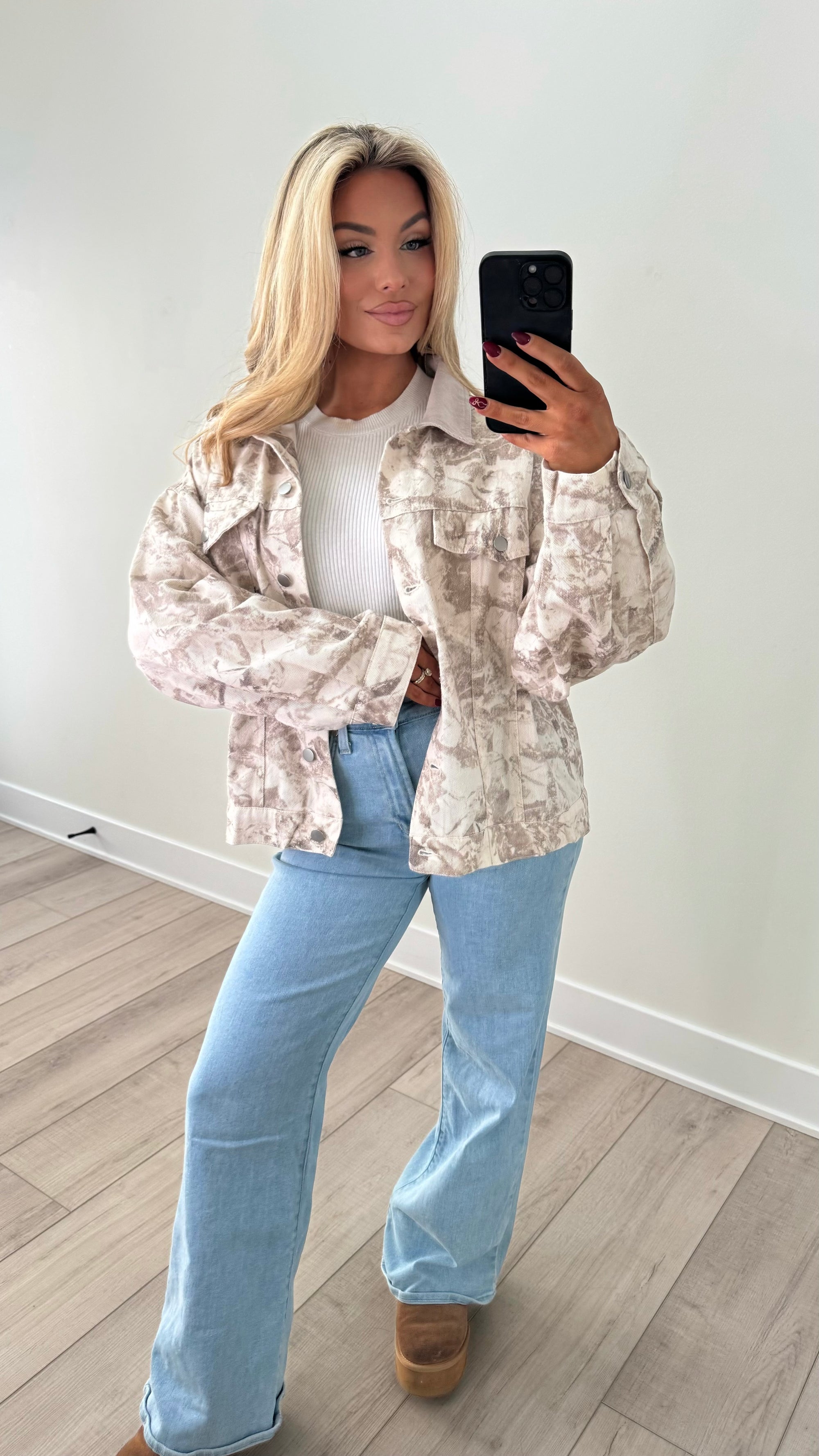 GLACIER CAMO OVERSIZED DENIM JACKET