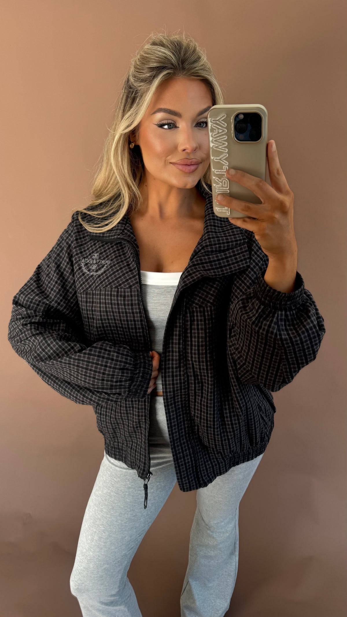 SPORTS CLUB PLAID WINDBREAKER