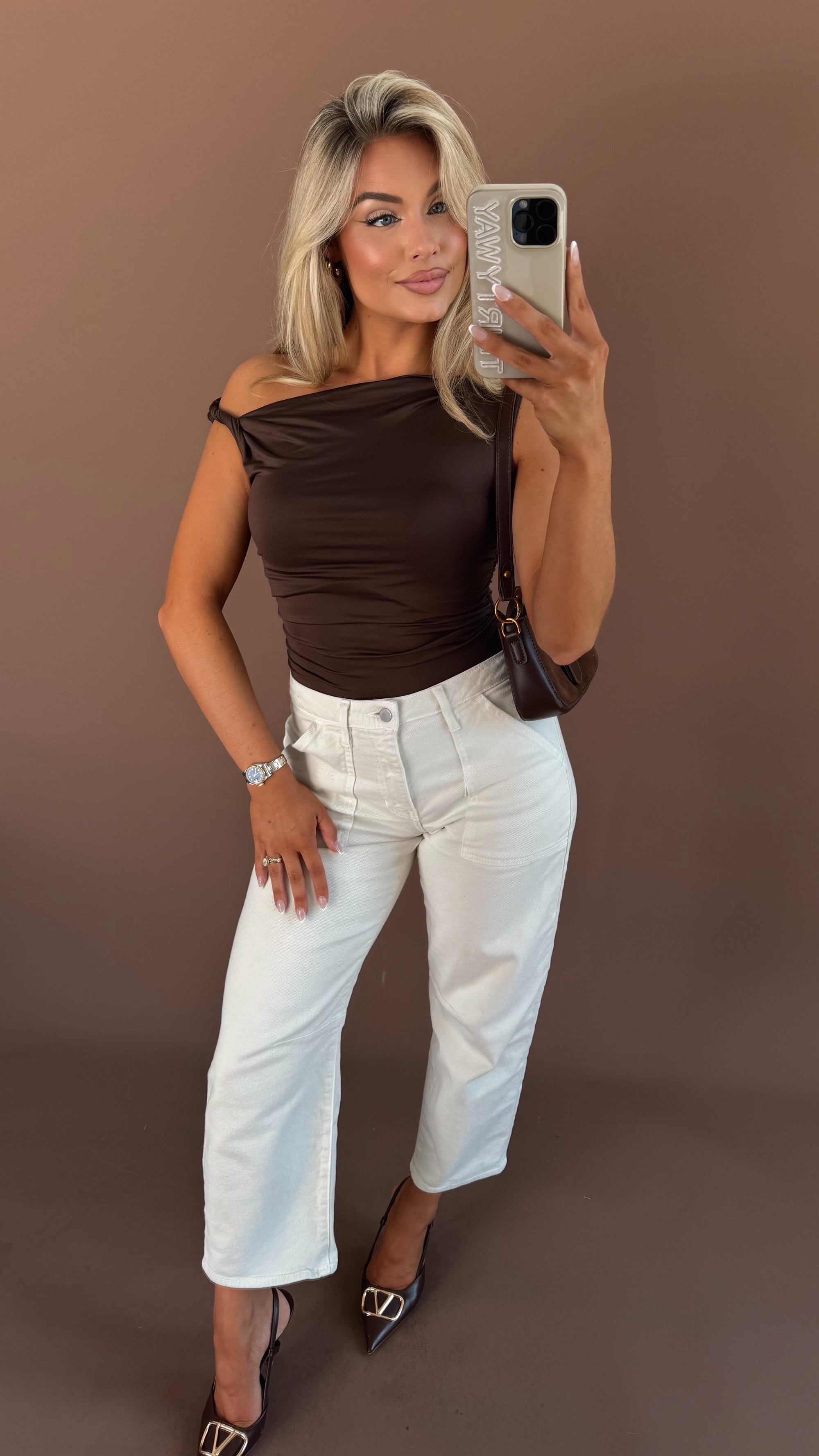 TRIBECA TWIST TOP BROWN
