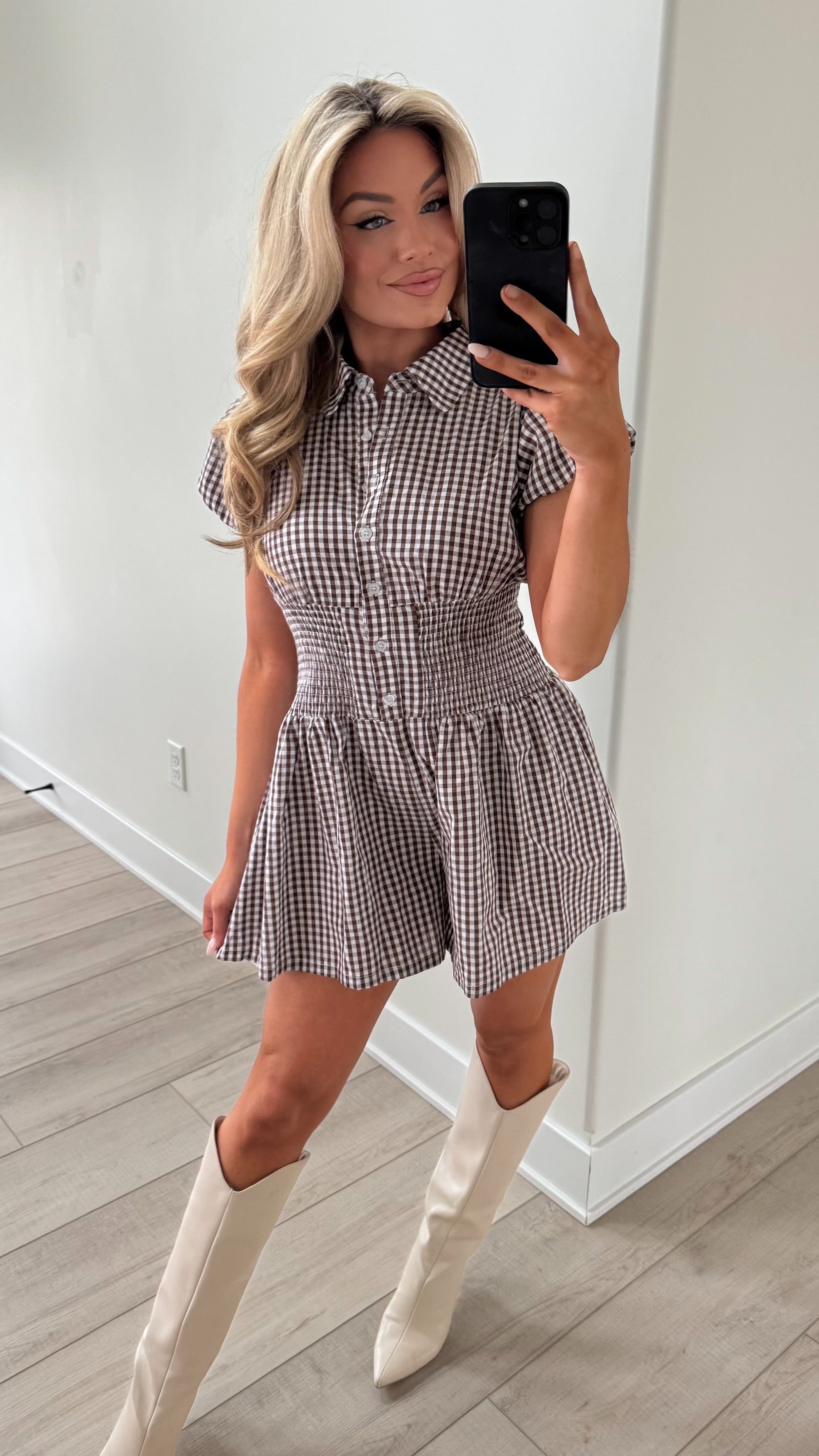 CAYNON SMOCKED WAIST ROMPER