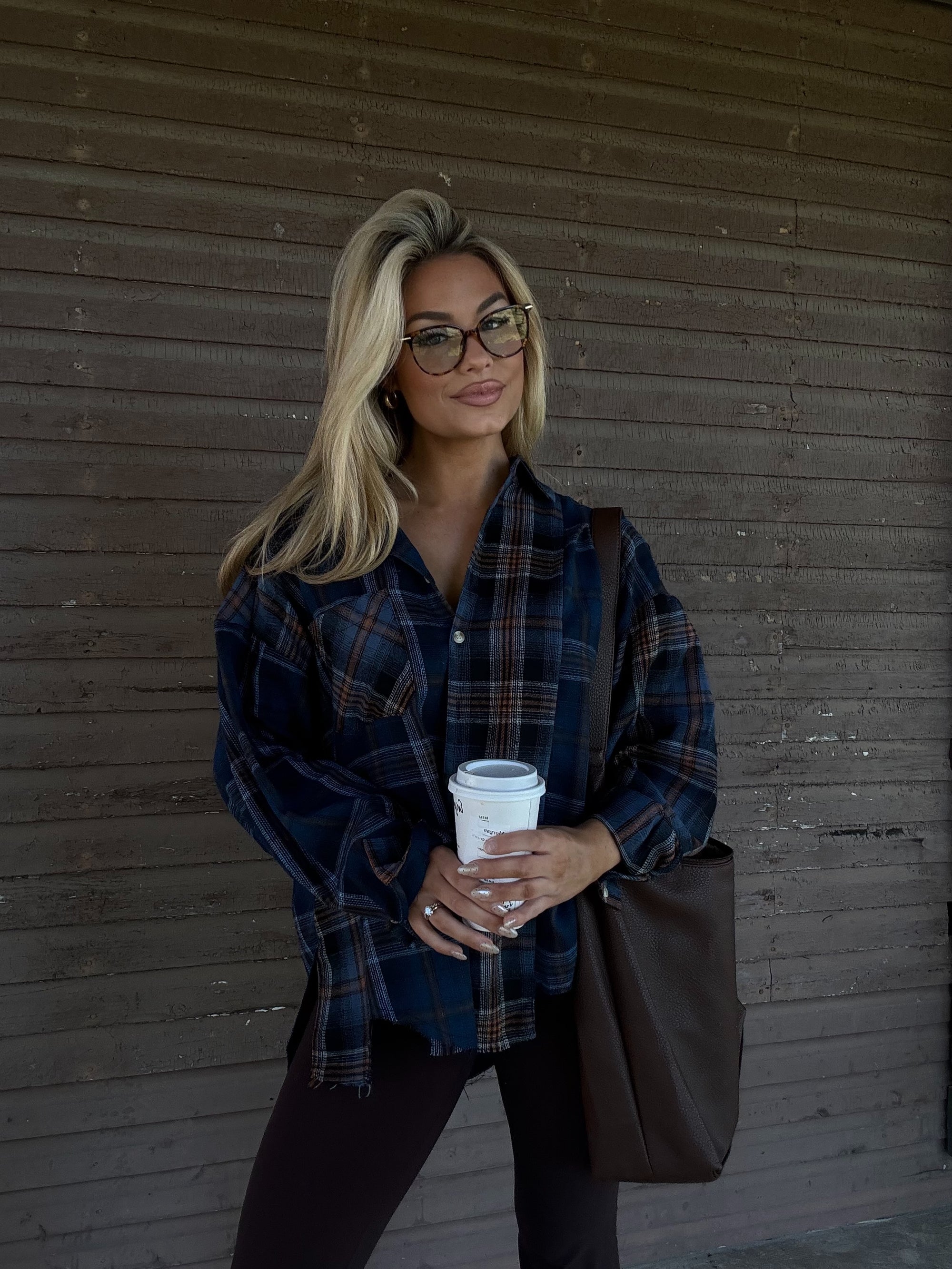 AUGUST NAVY PLAID FLANNEL