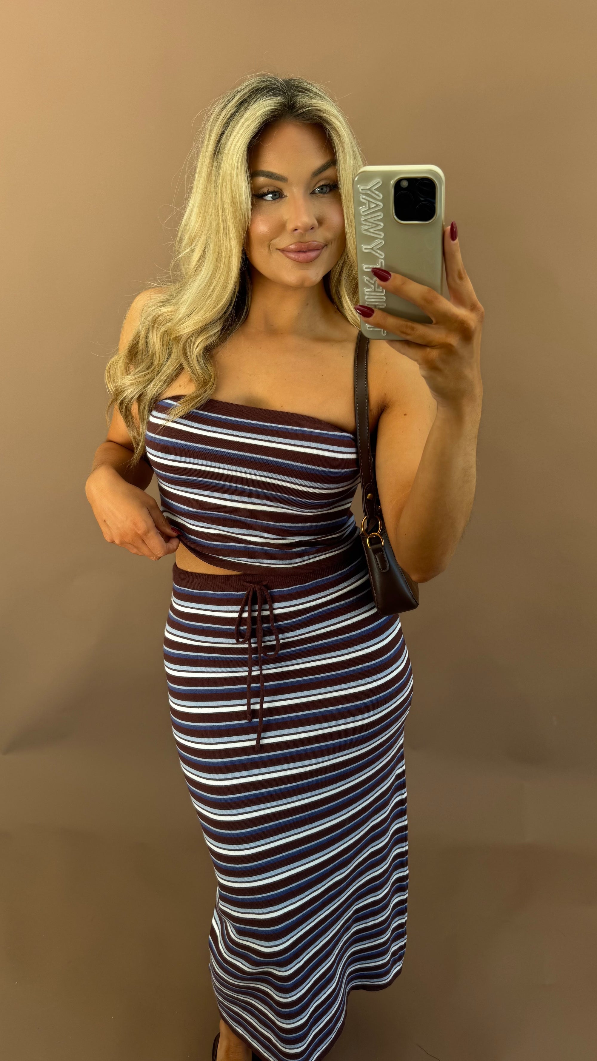 UPSTATE STRIPED SKIRT SET