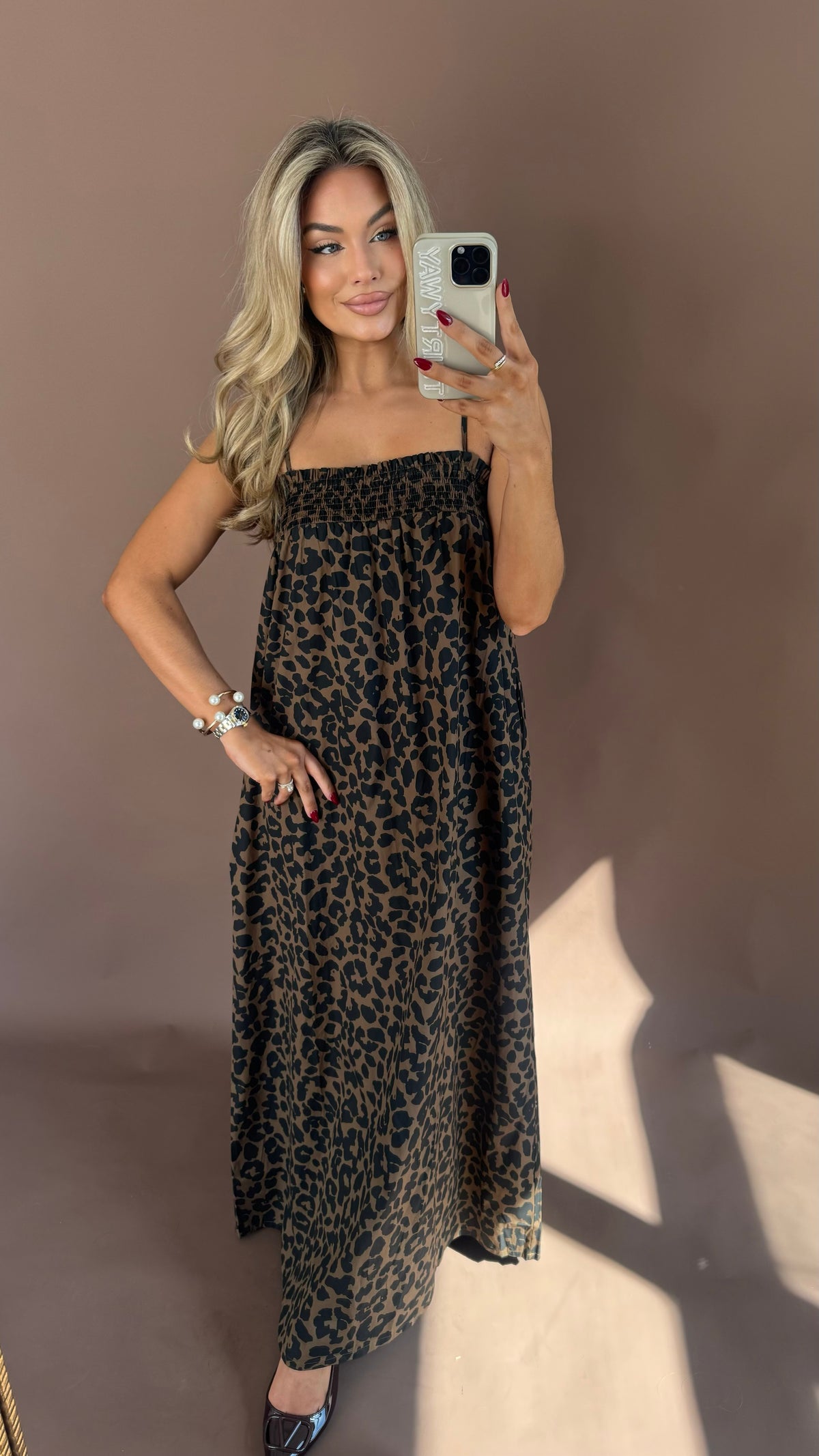 LEOPARD SHIFT MAXI DRESS