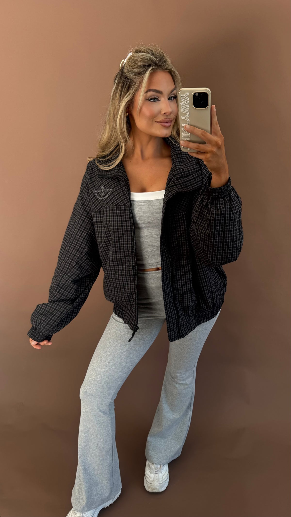 SPORTS CLUB PLAID WINDBREAKER