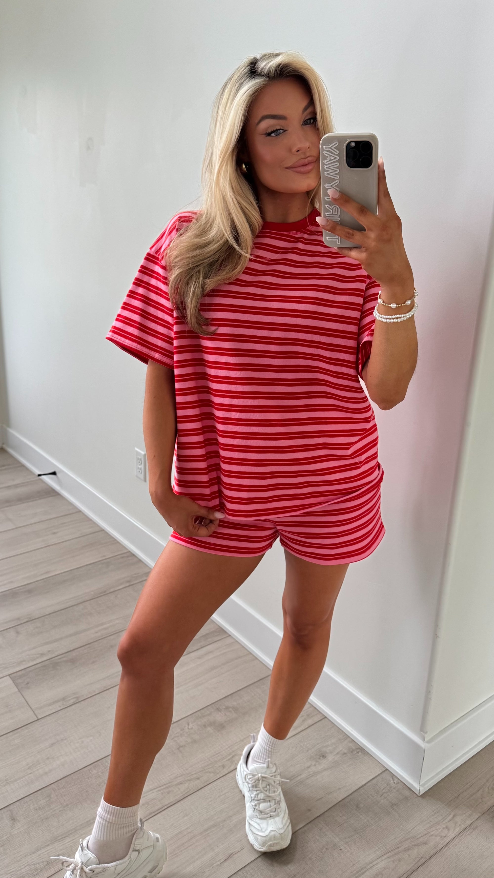 BERRY BLISS STRIPED OVERSIZED TEE