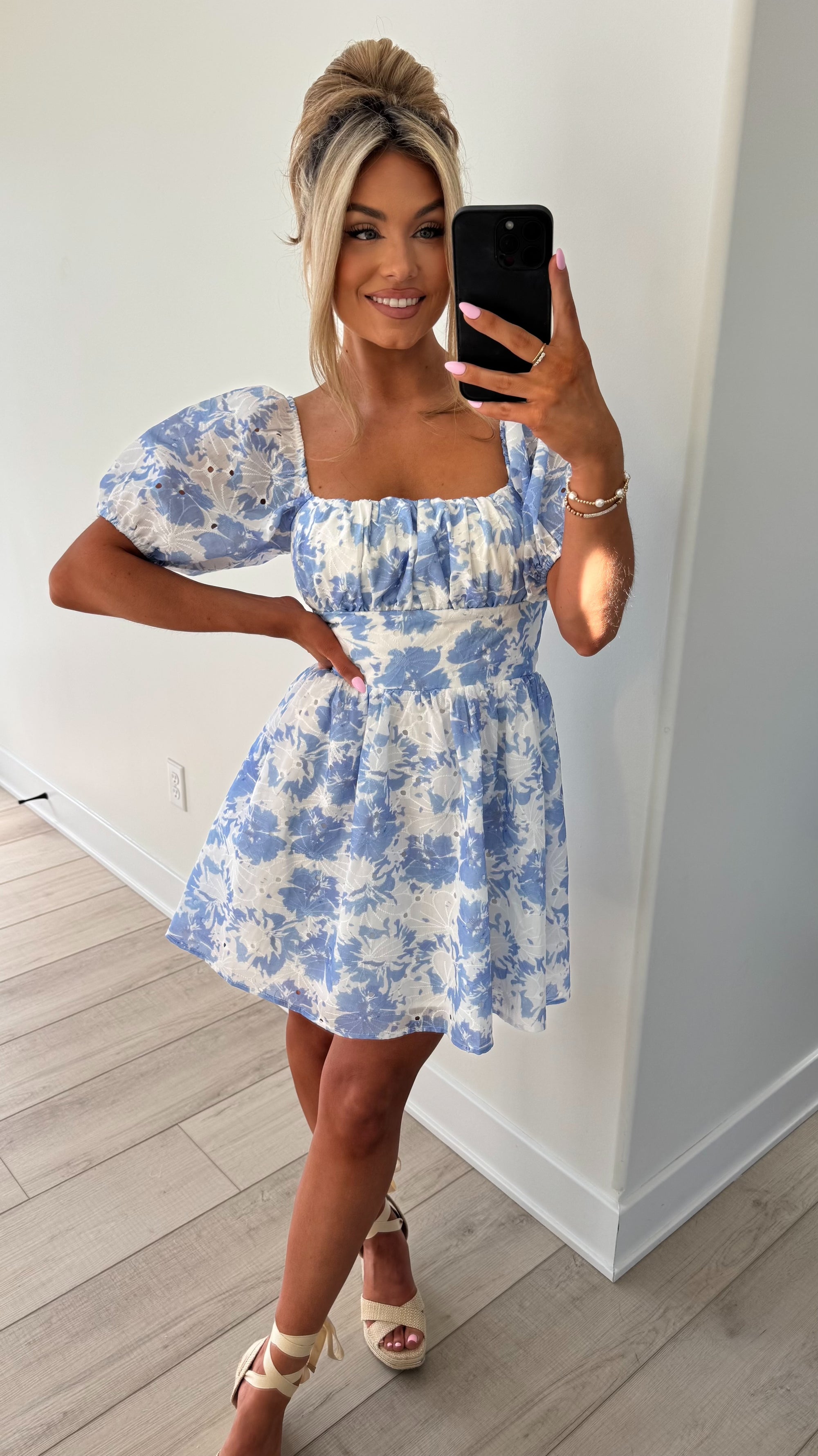 APRIL EYELET MINI DRESS