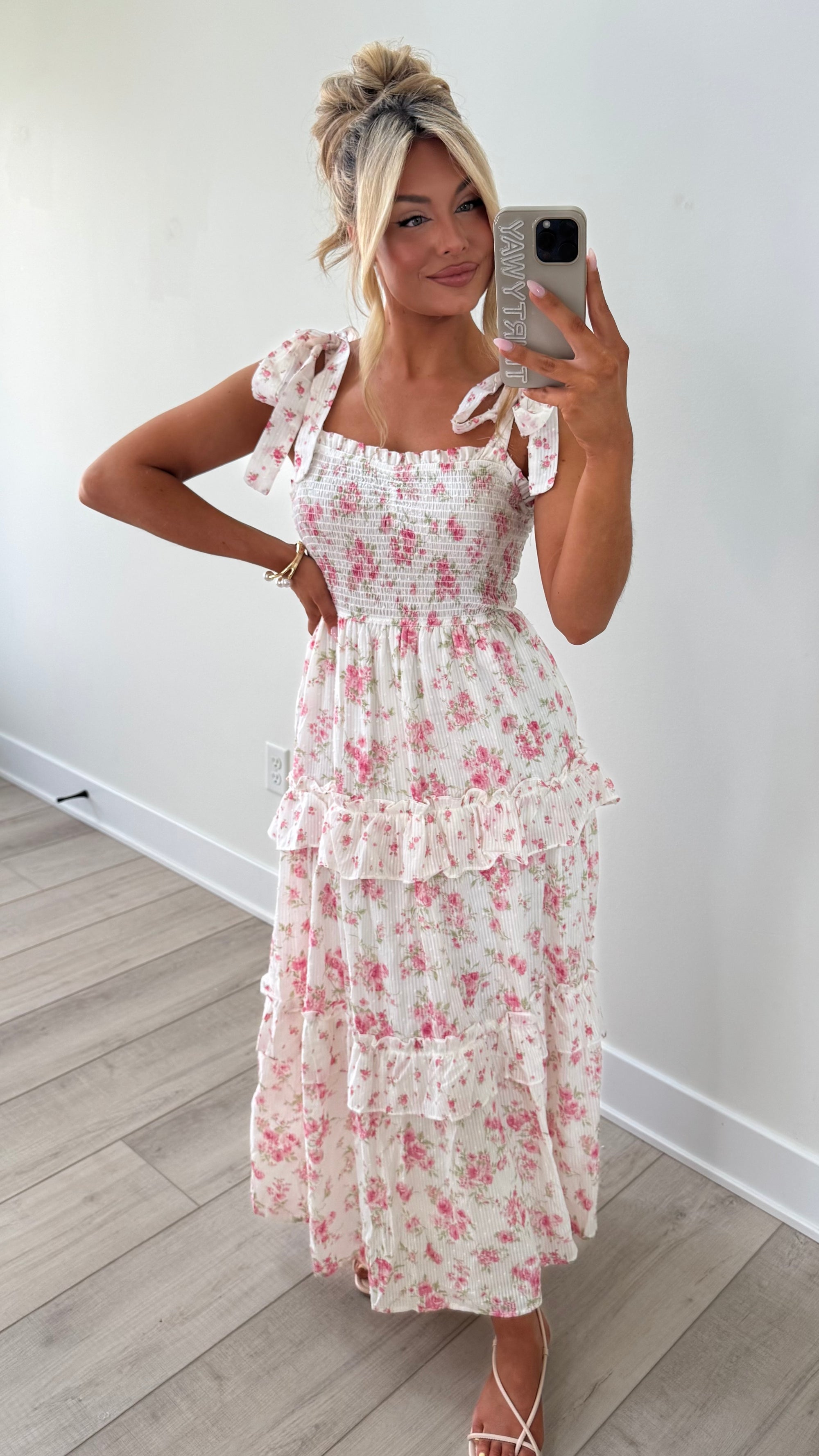ROSIE FLORAL MAXI DRESS PINK
