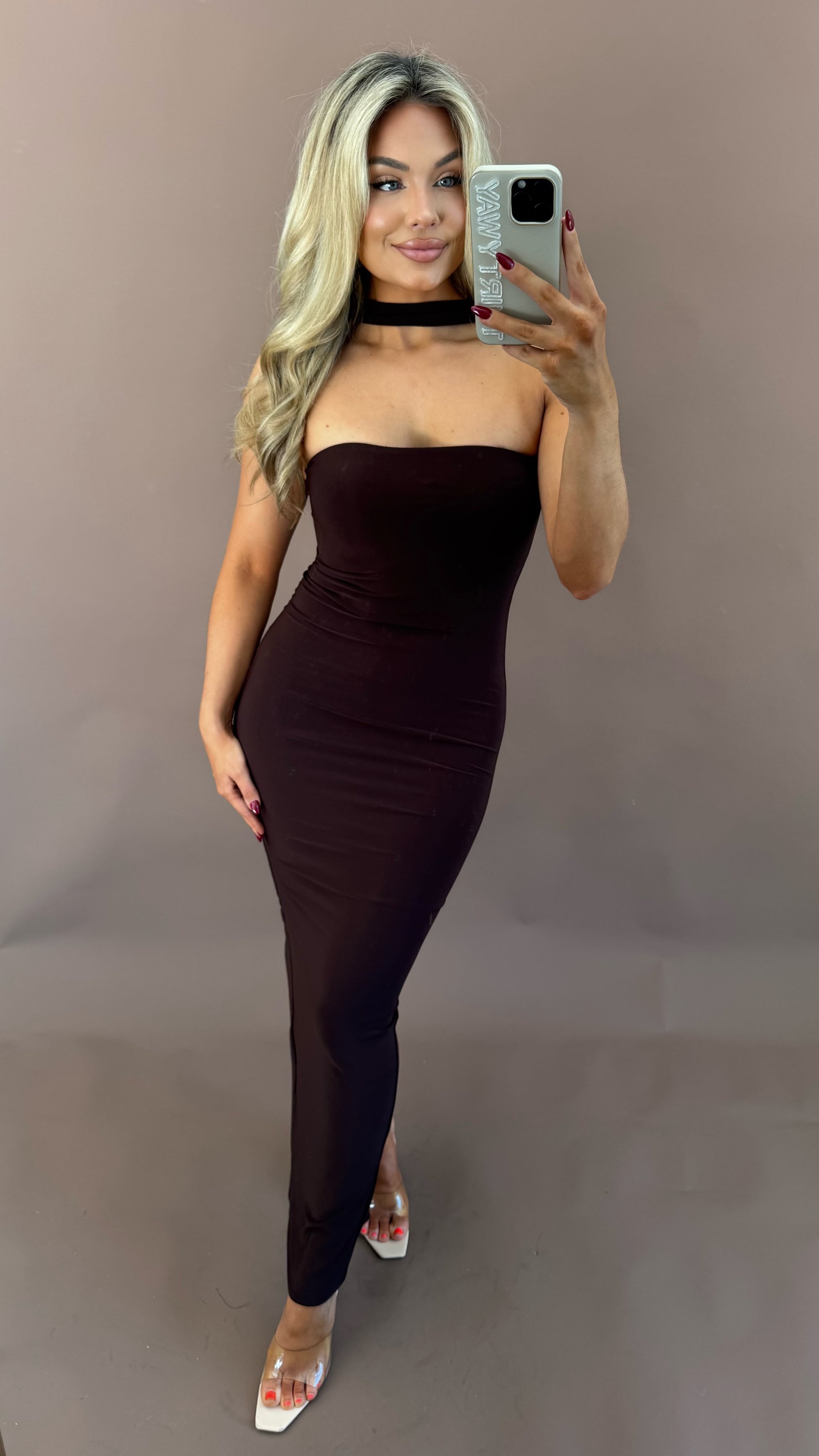 SPICE MAXI DRESS BROWN