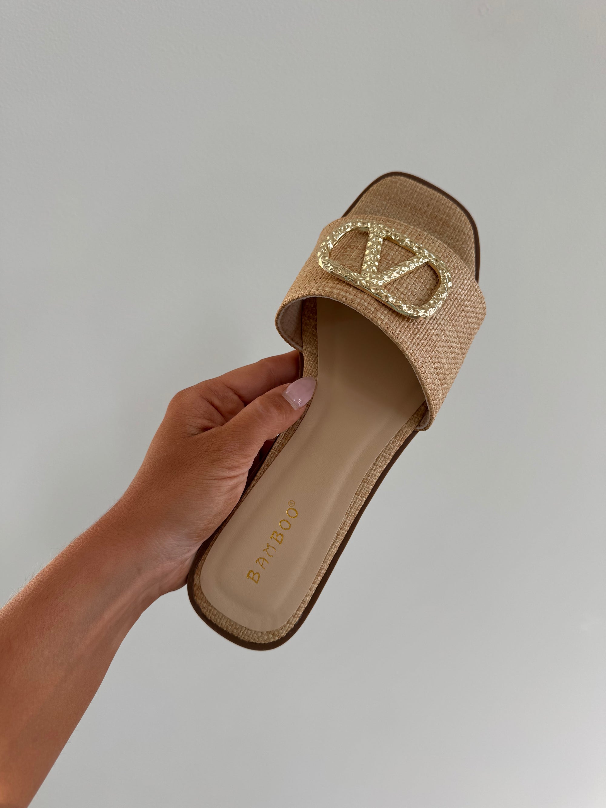 VAL WICKER SLIP ON SANDAL