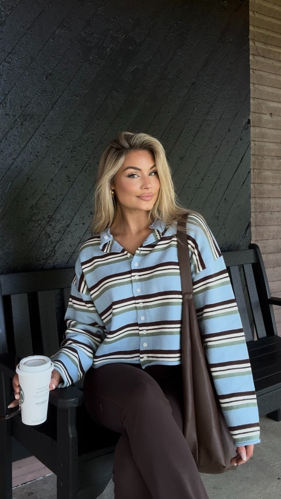 CEDAR MULTI STRIPED CARDIGAN BABY BLUE