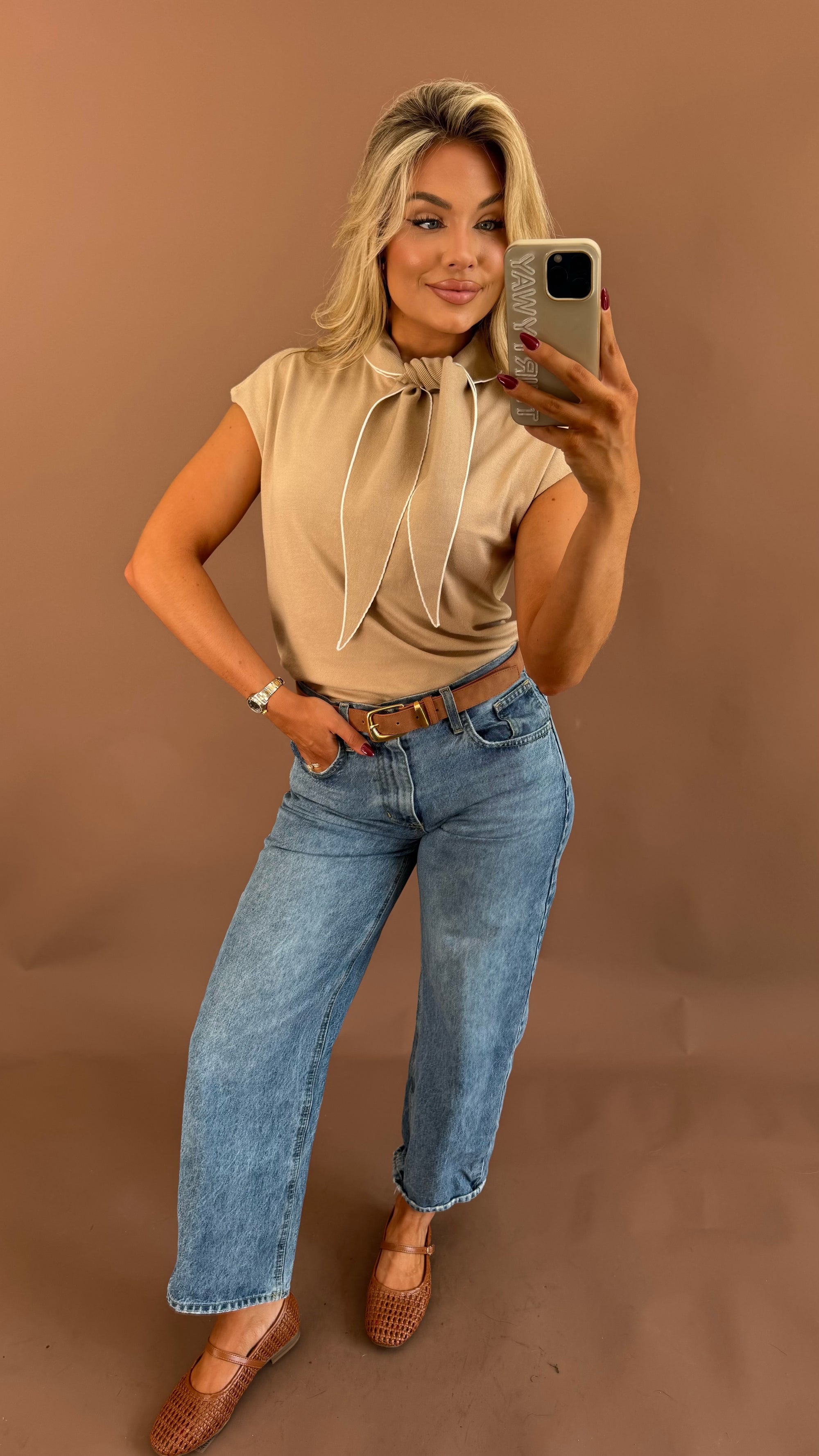 COLLINS NECK TIE TOP