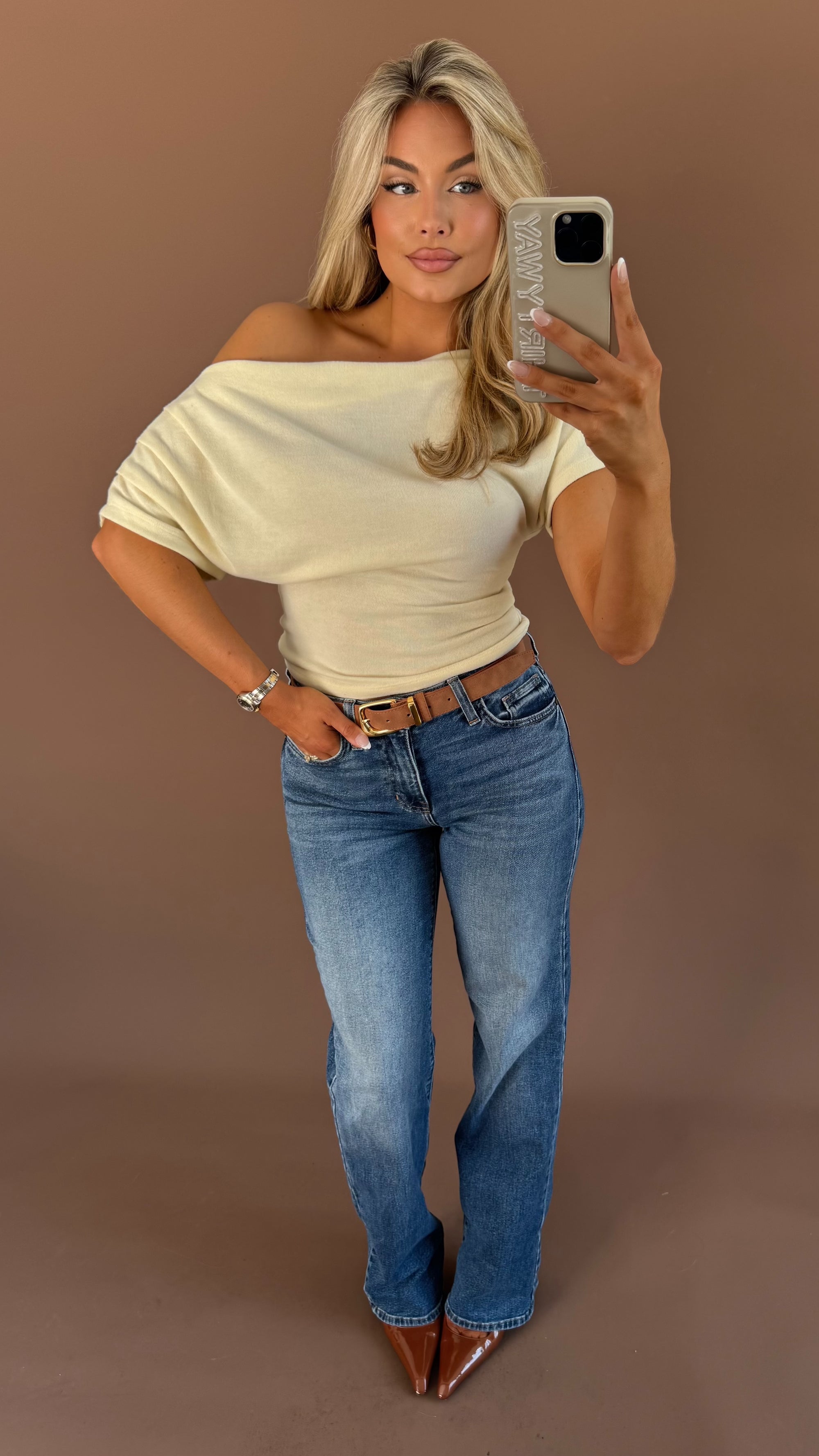 UPTOWN OFF THE SHOULDER SWEATER