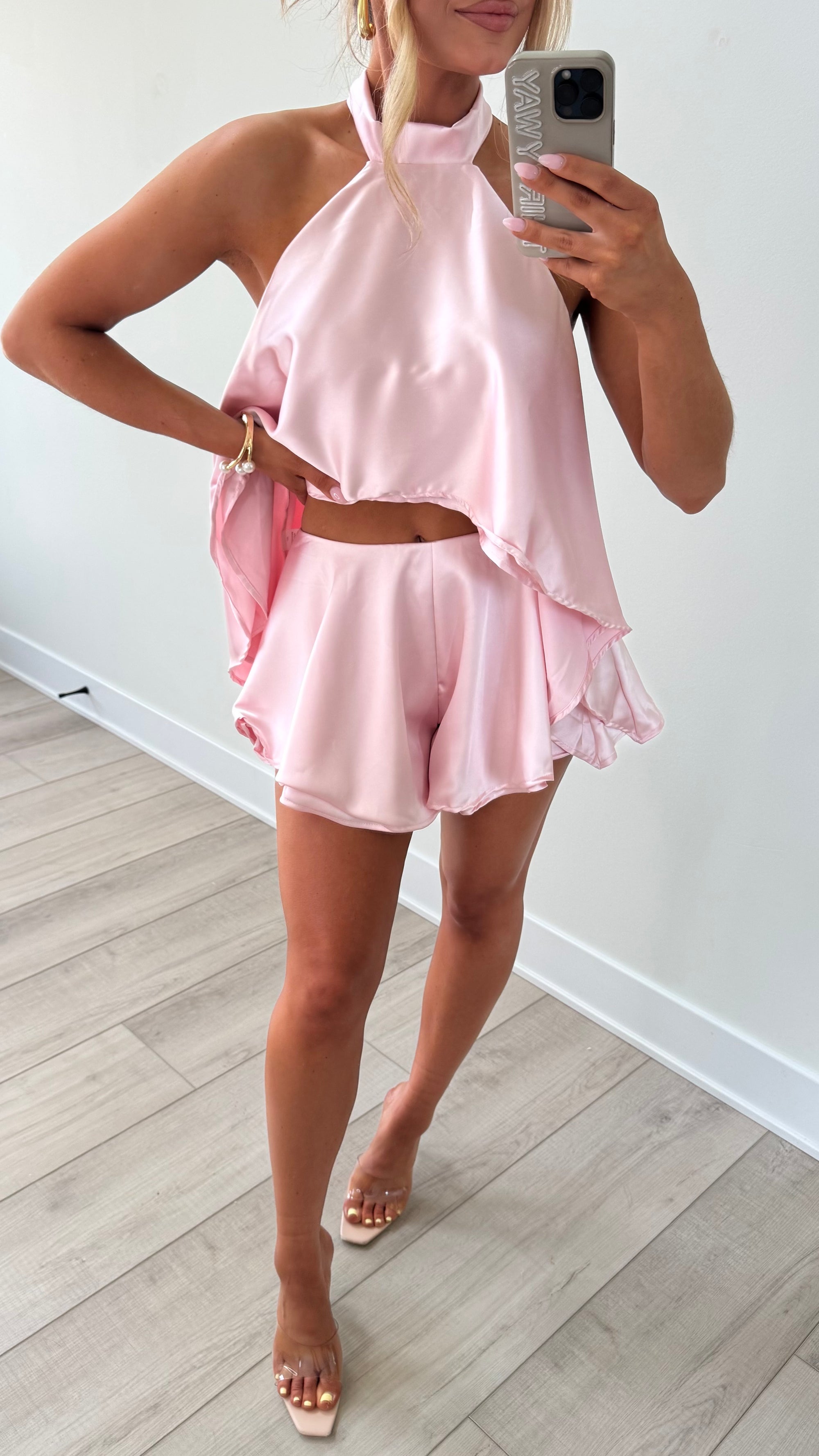 MIKA SATIN SILK SET PINK