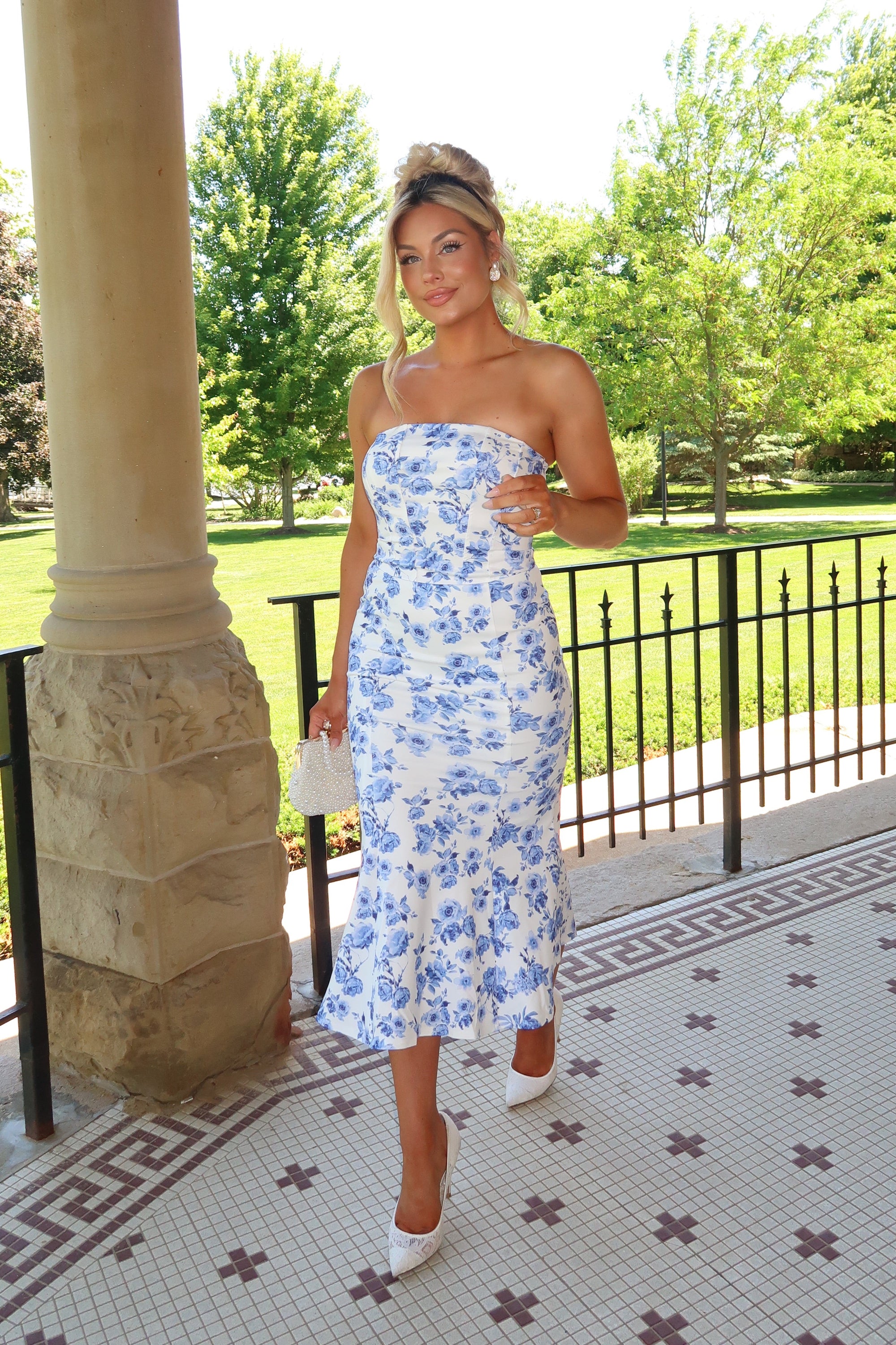 SOMETHING BLUE MIDI DRESS